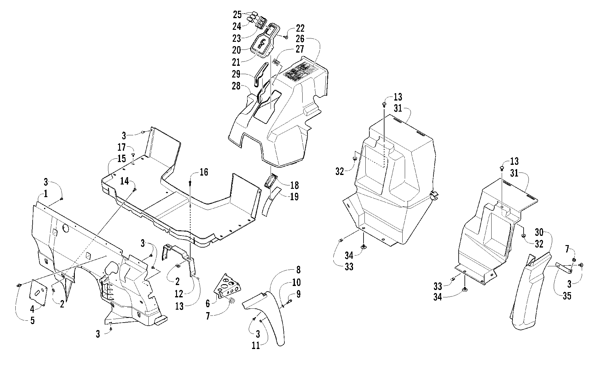 Консоль AND FLOOR PANEL ASSEMBLY [92500]