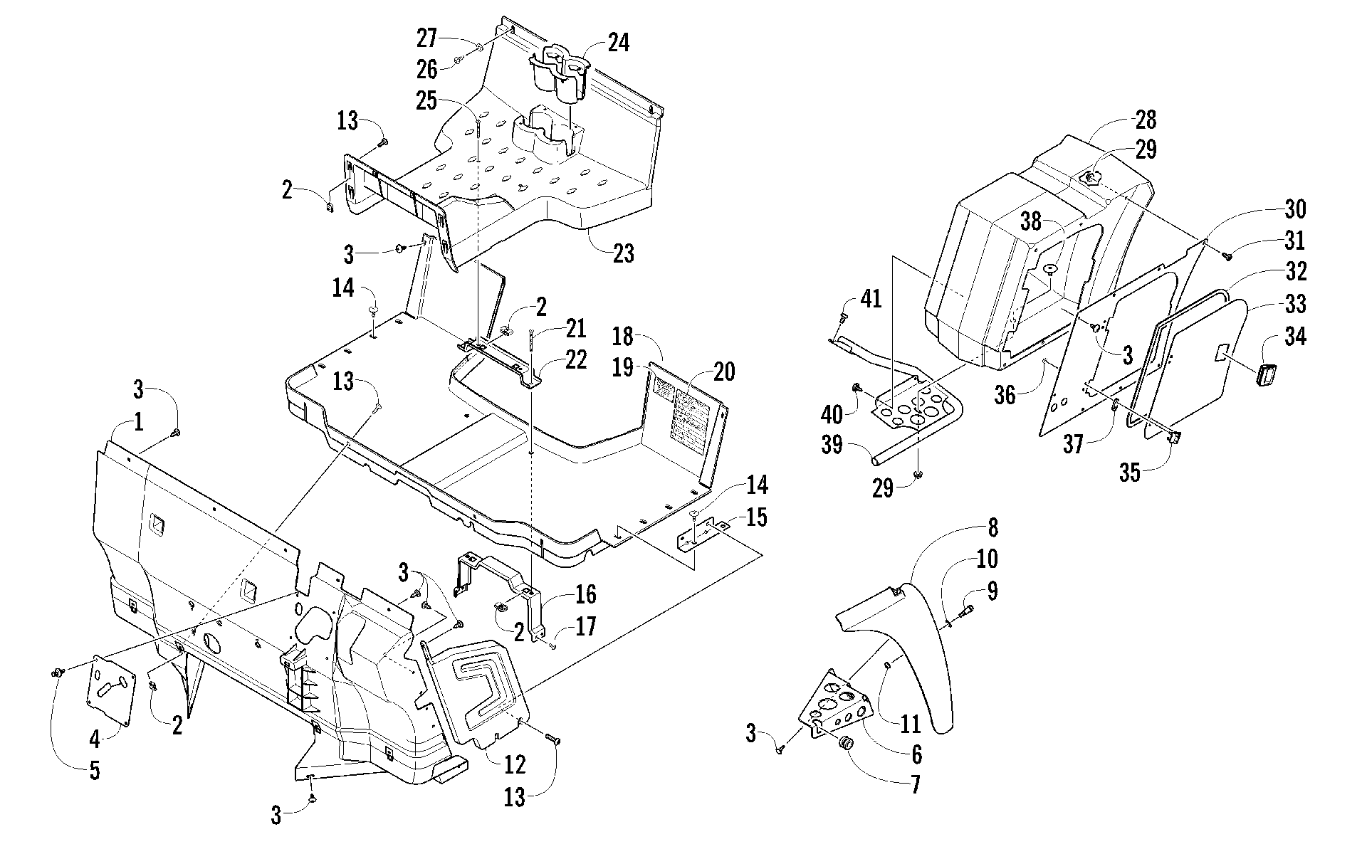 CONSOLE, FLOOR панель & STORAGE BOX узел [94110]