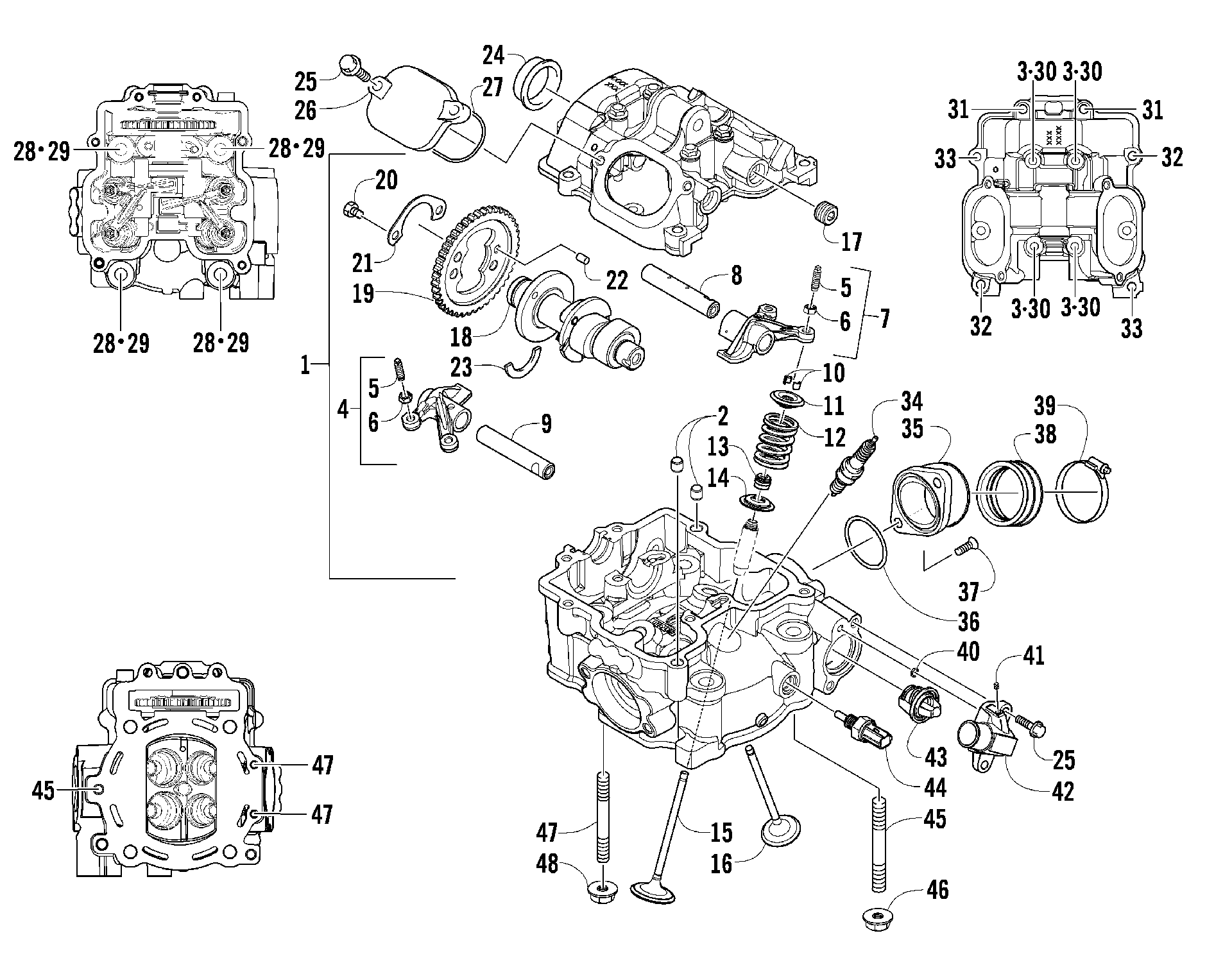 Головка блока цилиндров AND CAMSHAFT/VALVE ASSEMBLY [92526]