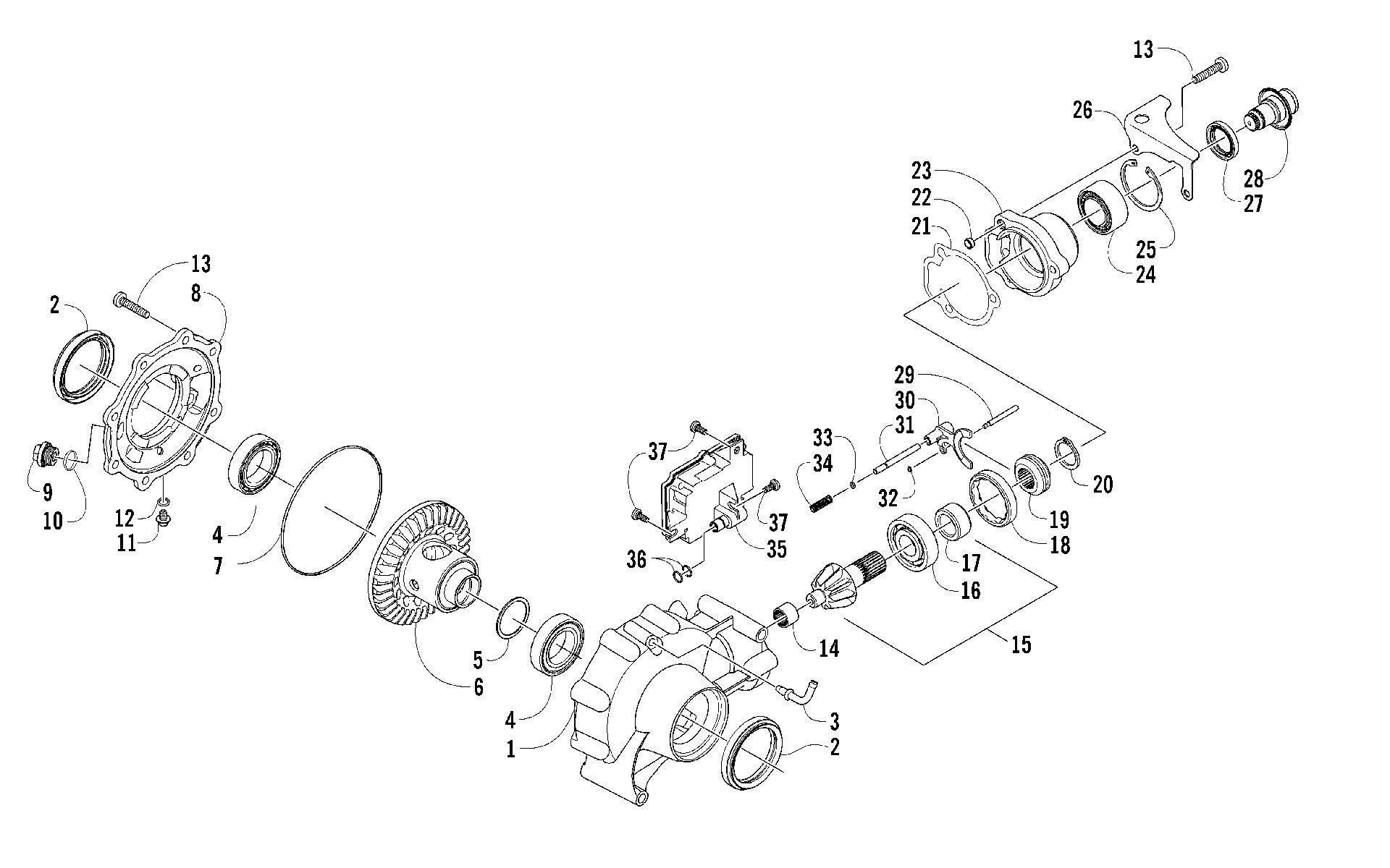 Передняя часть DRIVE GEARCASE ASSEMBLY [85962]
