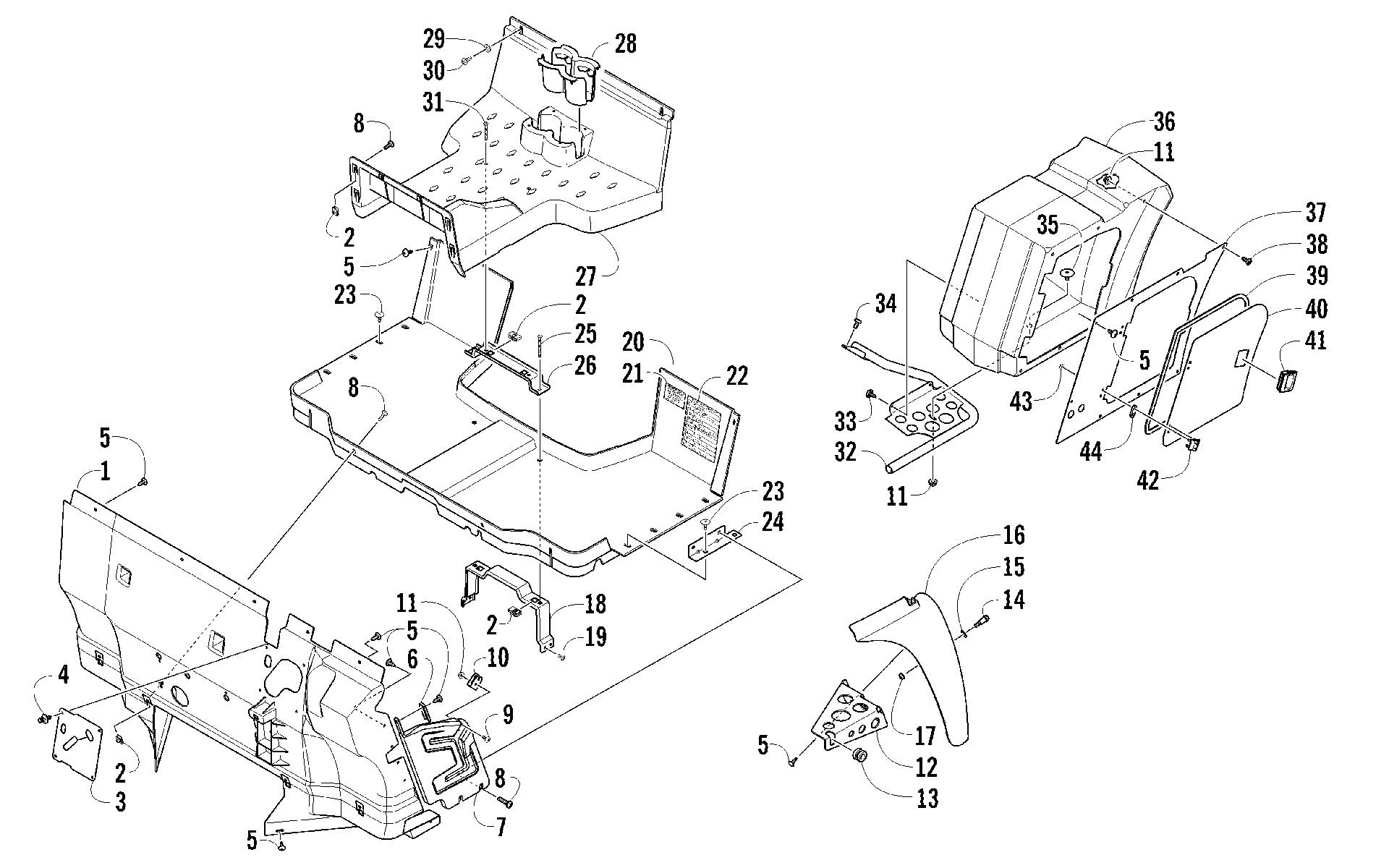 CONSOLE, FLOOR панель & STORAGE BOX узел [97544]