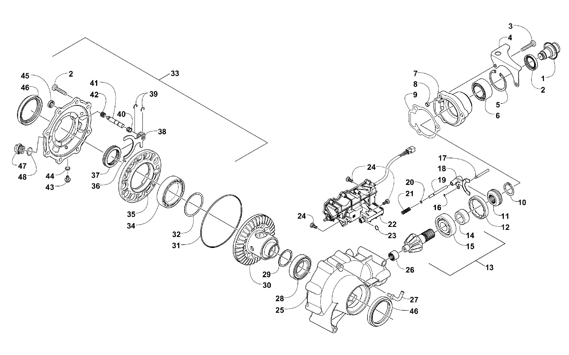 Передняя часть DRIVE GEARCASE ASSEMBLY [93905]