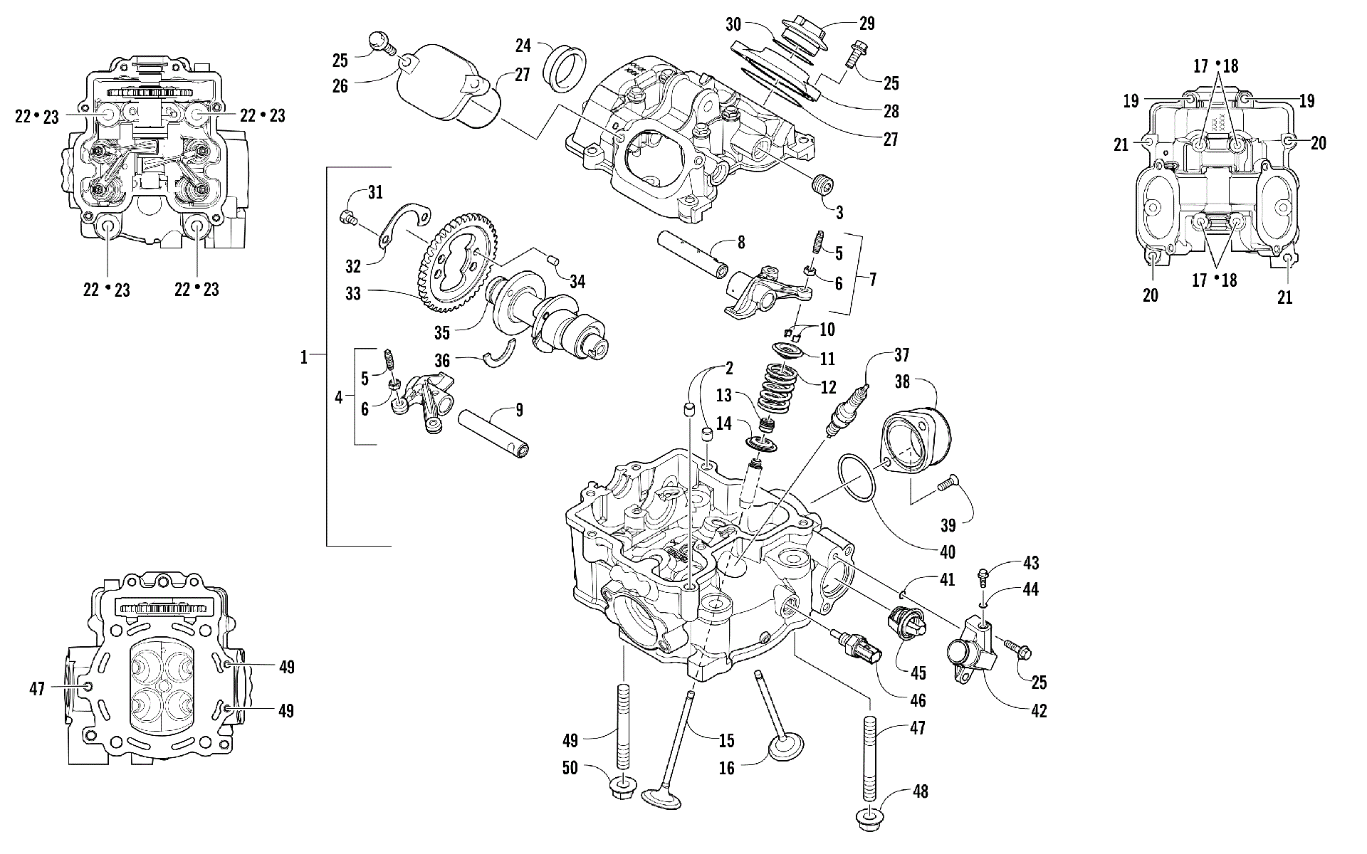 Головка блока цилиндров AND CAMSHAFT/VALVE ASSEMBLY [94995]