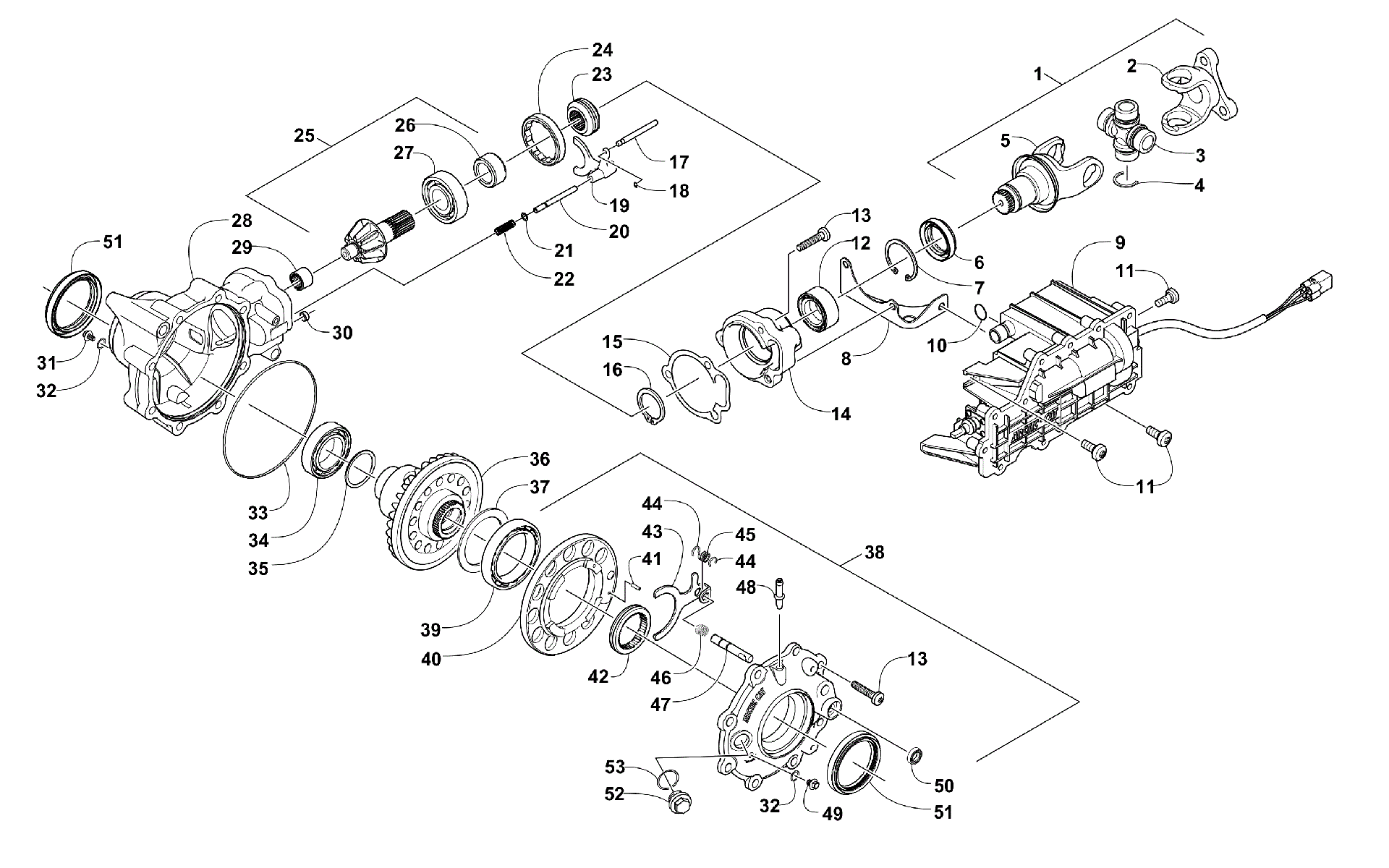 Передняя часть DRIVE GEARCASE ASSEMBLY [93907]