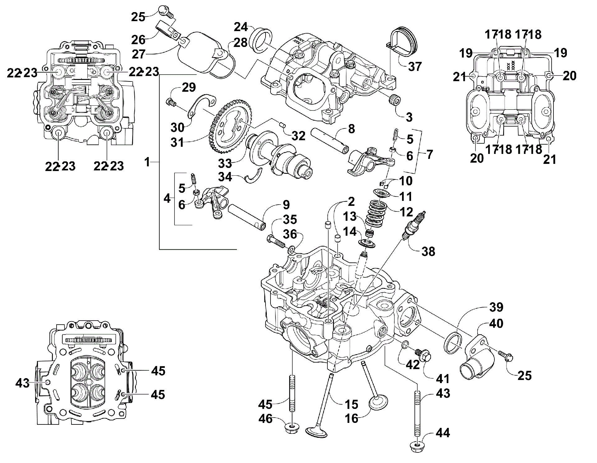 Головка блока цилиндров AND CAMSHAFT/VALVE ASSEMBLY [98549]