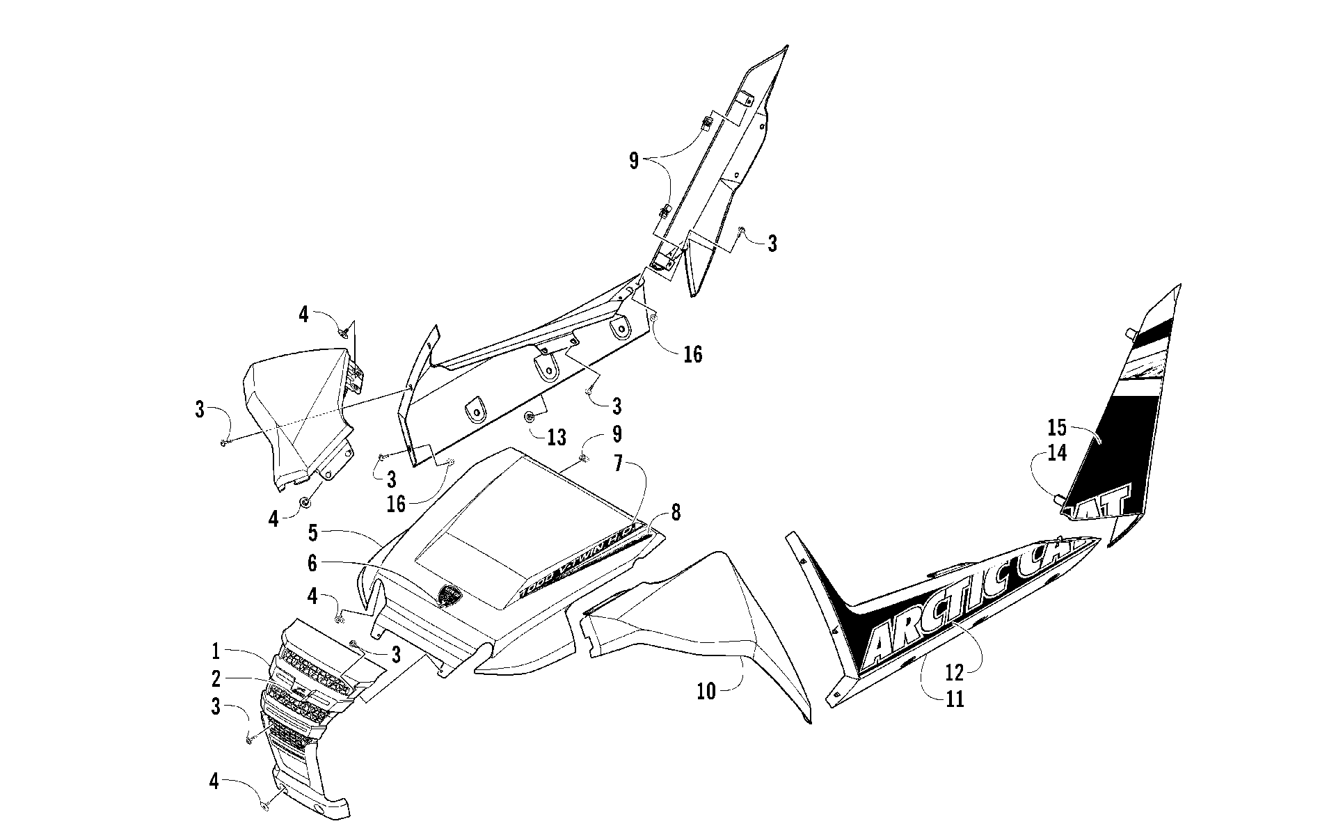 Передняя часть AND SIDE PANEL ASSEMBLIES [96551]