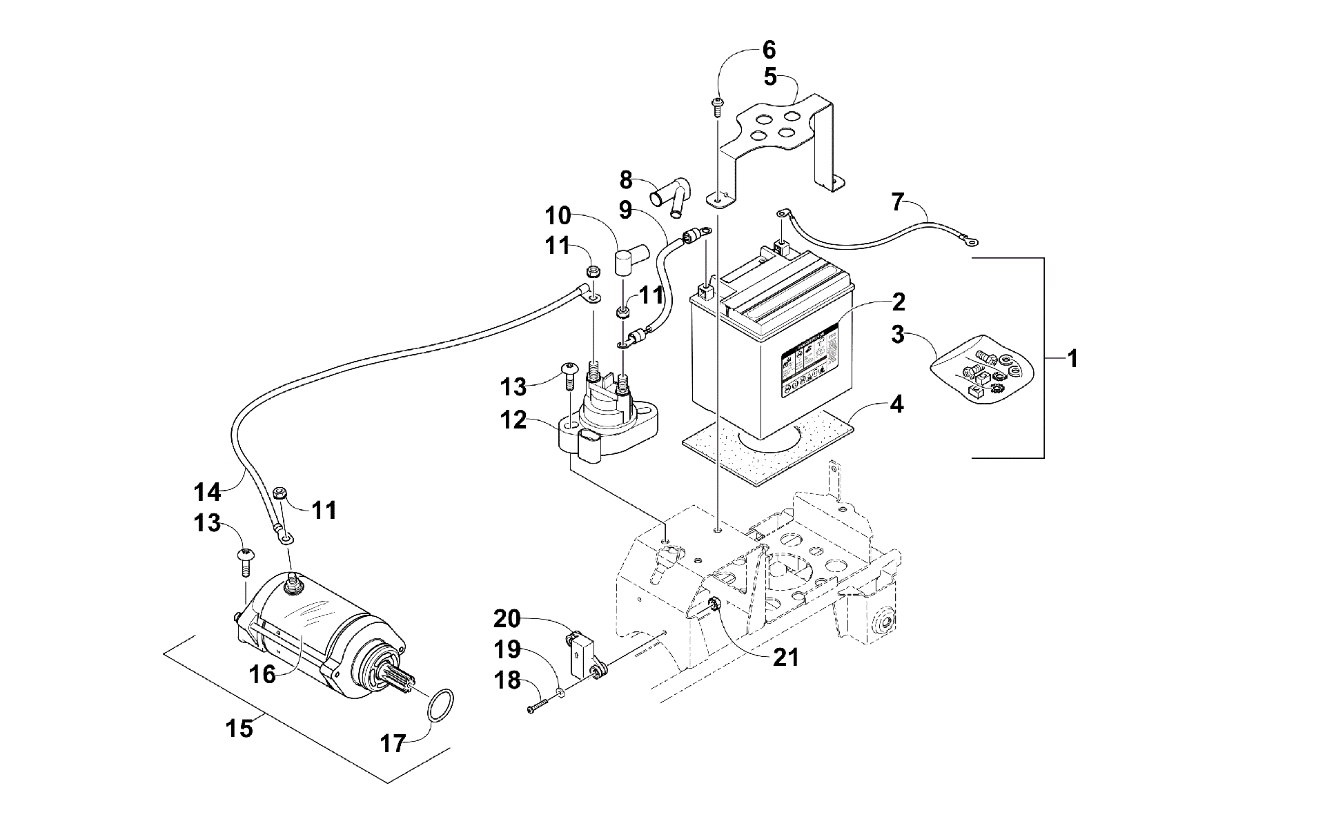 Аккумулятор AND STARTER MOTOR ASSEMBLY [300686]