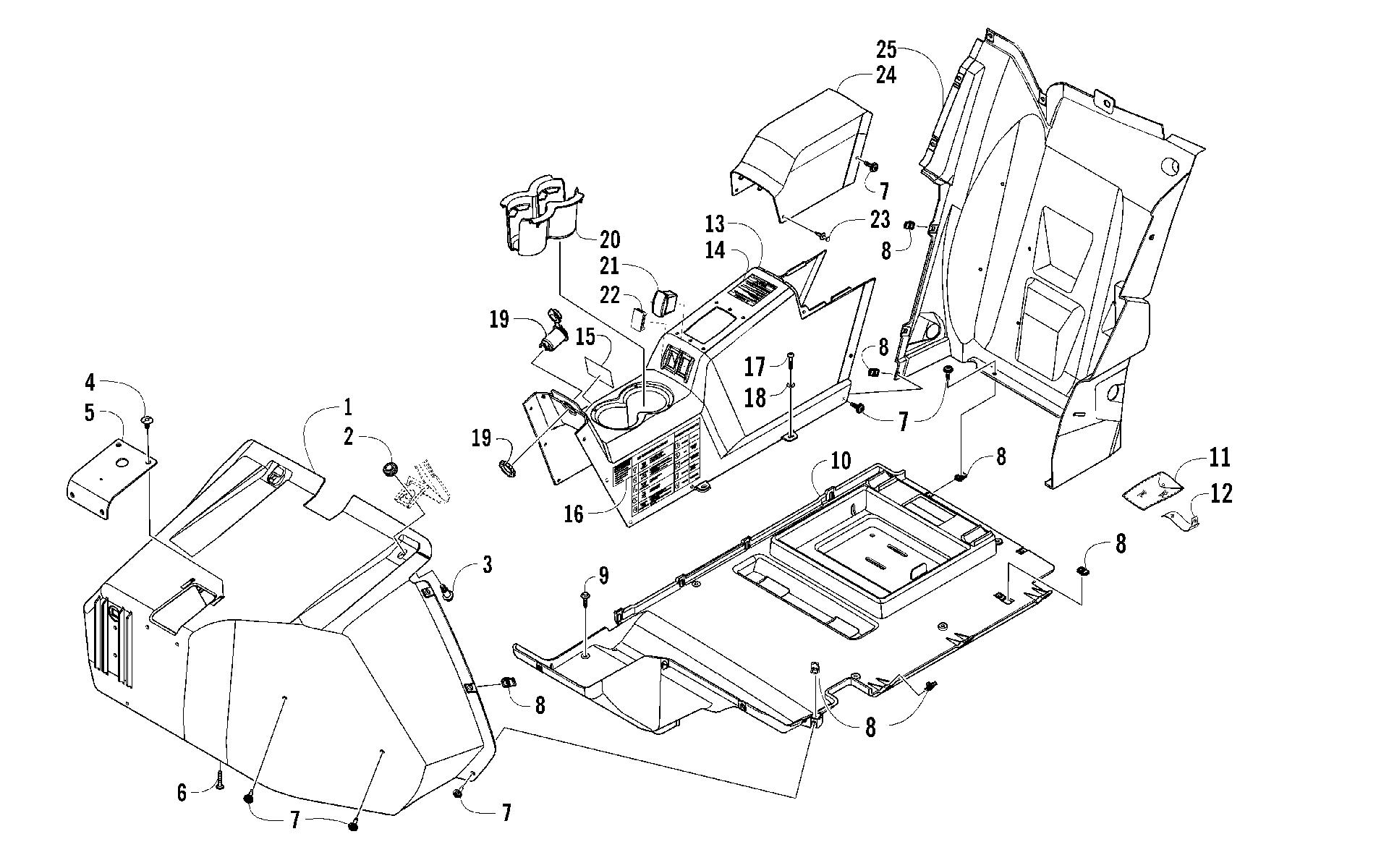 Консоль AND FLOOR PANEL ASSEMBLY [98529]