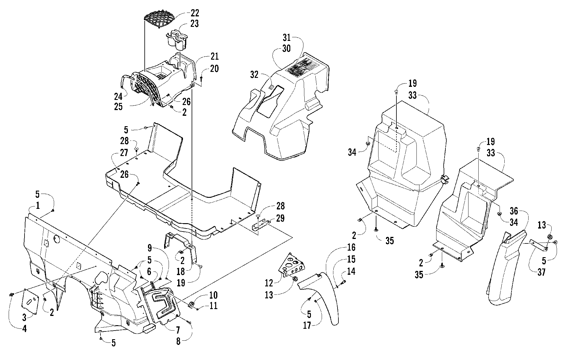 Консоль AND FLOOR PANEL ASSEMBLY [99986]