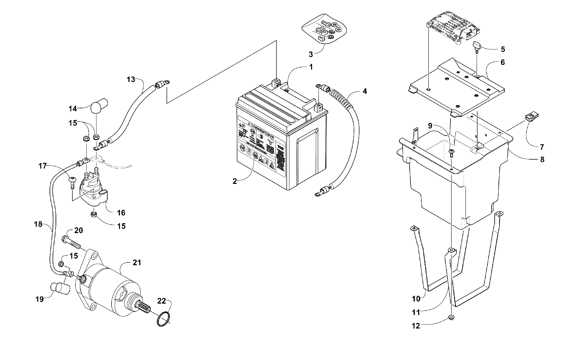 Аккумулятор AND STARTER MOTOR ASSEMBLY [300217]
