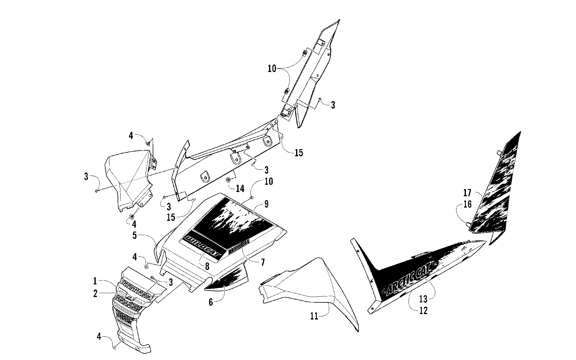 Передняя часть AND SIDE PANEL ASSEMBLIES [100528]