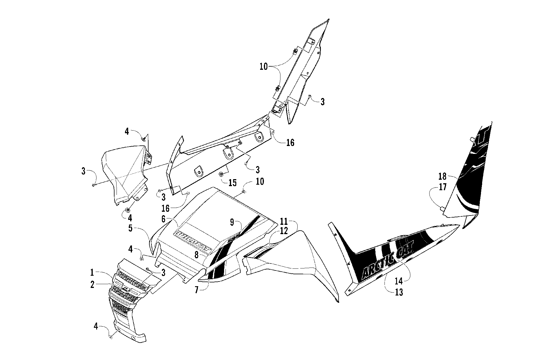 Передняя часть AND SIDE PANEL ASSEMBLIES [100550]