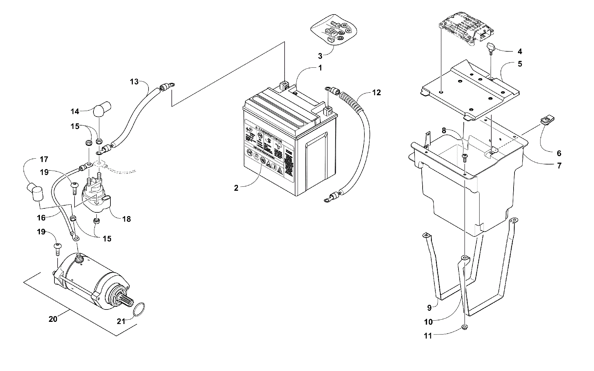 Аккумулятор AND STARTER MOTOR ASSEMBLY [300237]