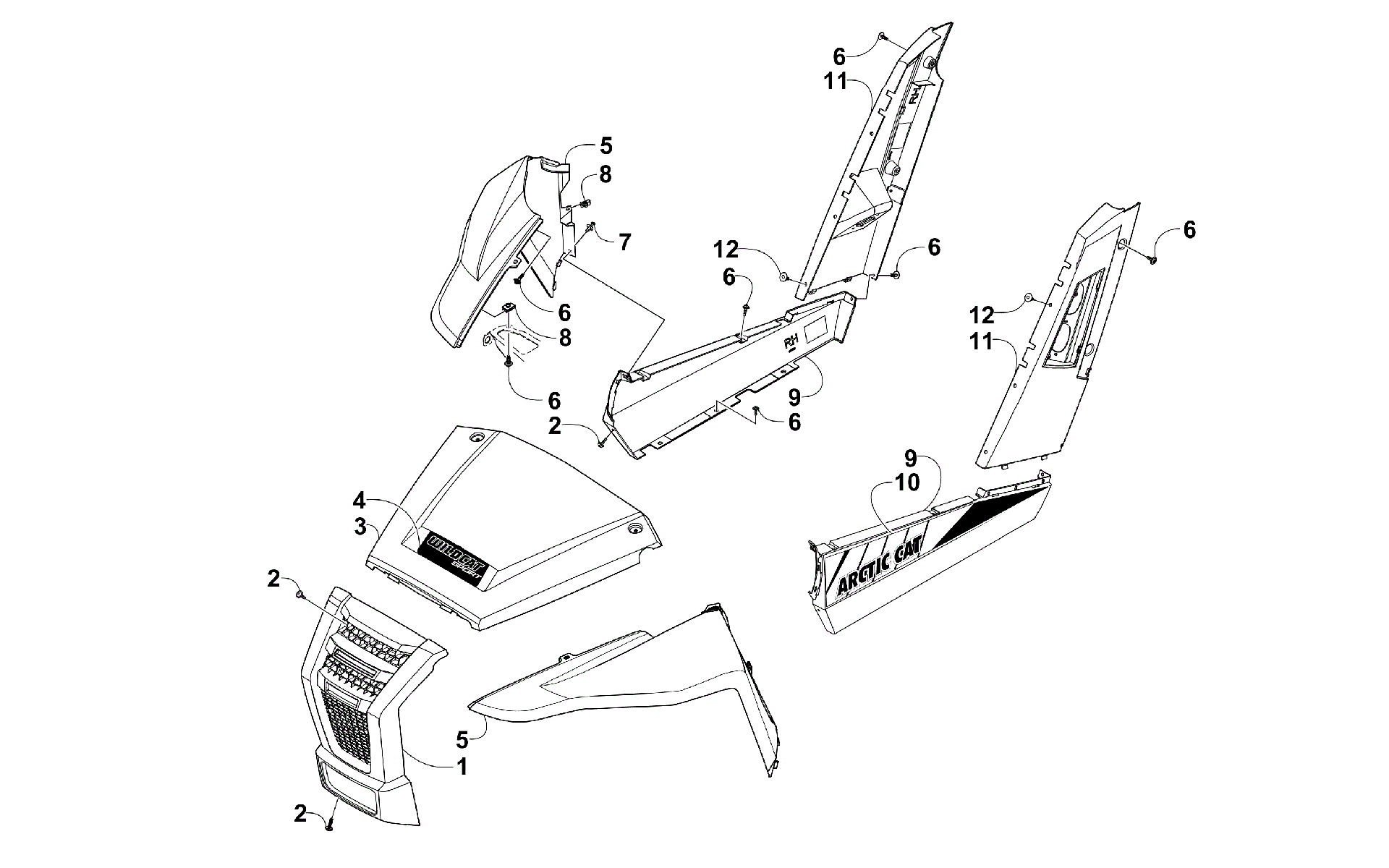 Передняя часть AND SIDE PANEL ASSEMBLIES [300378]