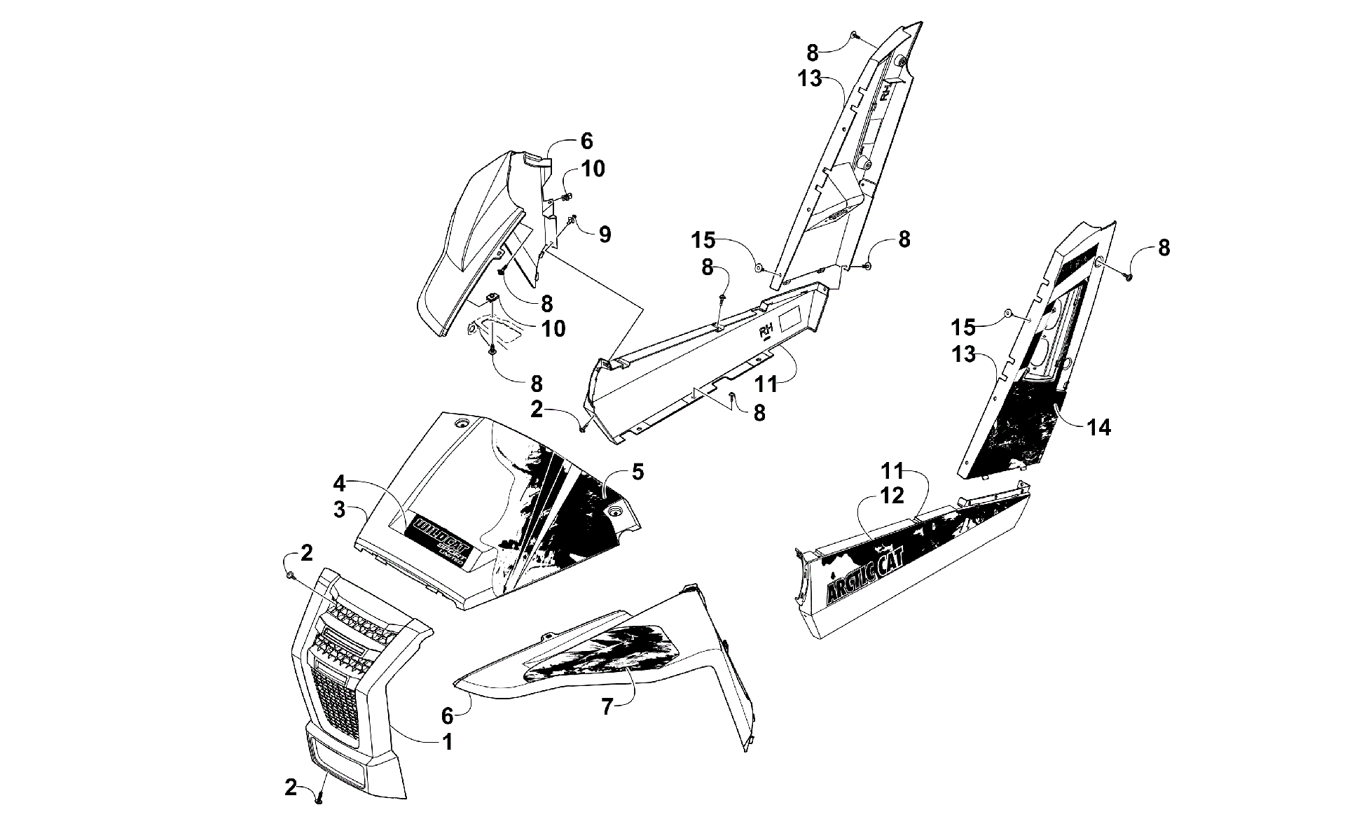 Передняя часть AND SIDE PANEL ASSEMBLIES [300422]