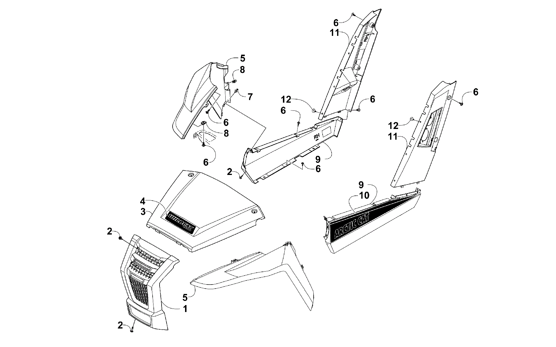 Передняя часть AND SIDE PANEL ASSEMBLIES [300045]