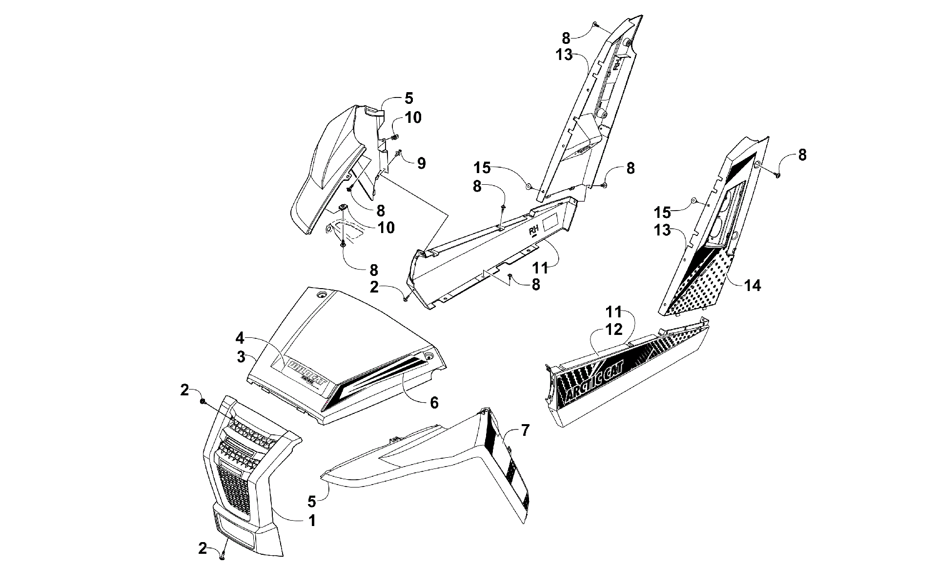 Передняя часть AND SIDE PANEL ASSEMBLIES [300403]