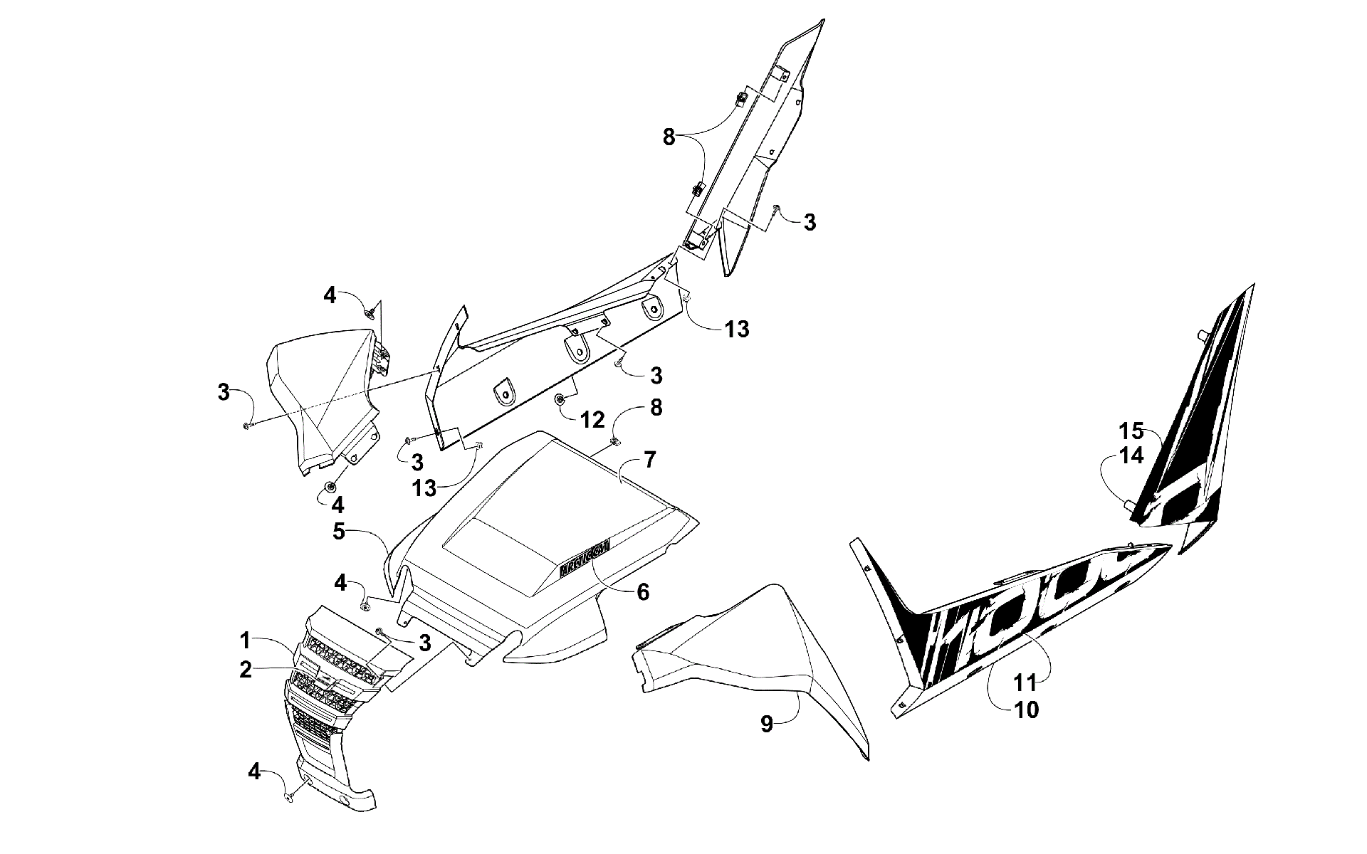 Передняя часть AND SIDE PANEL ASSEMBLIES [300130]