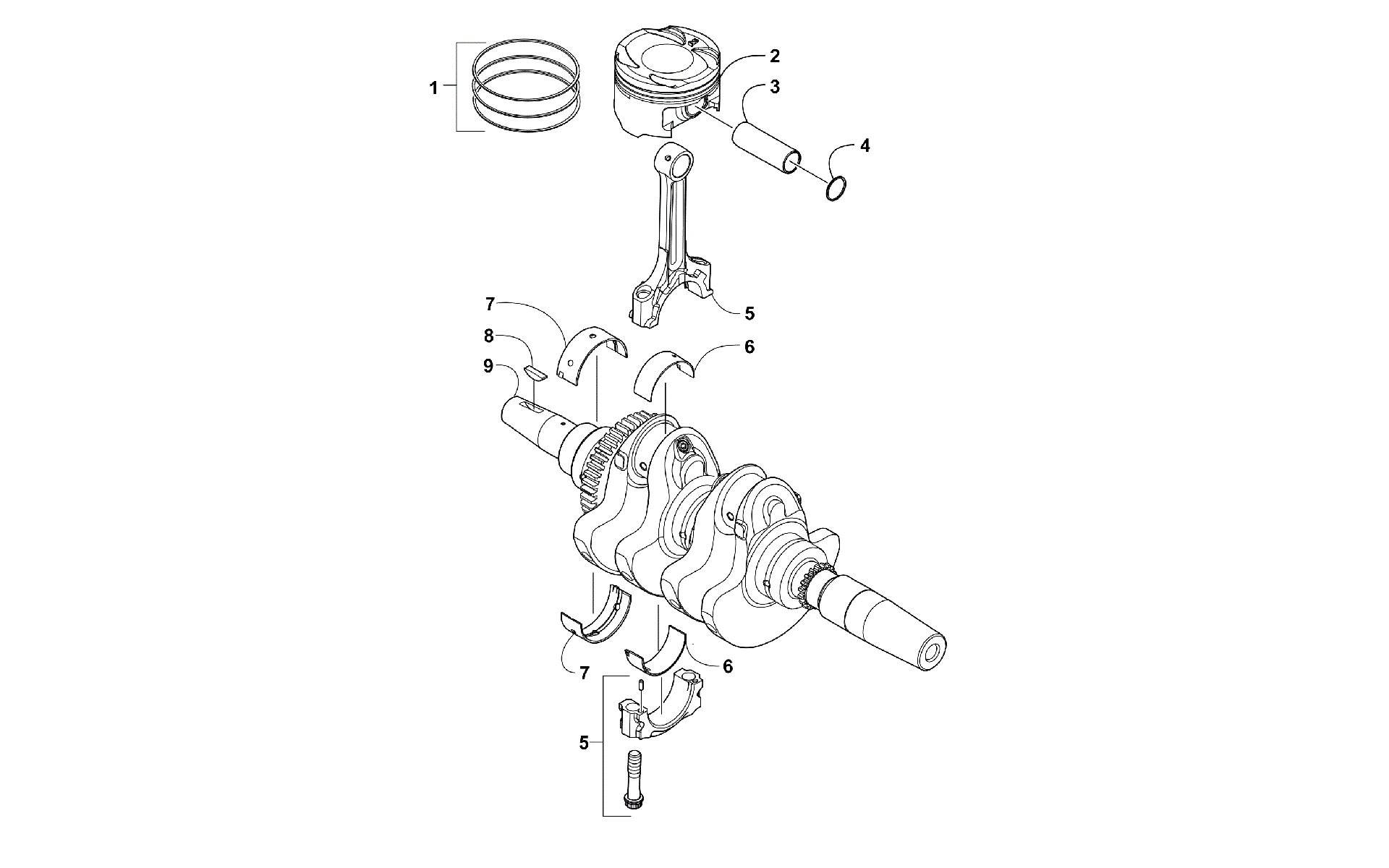 Коленчатый вал AND PISTON ASSEMBLY [300034]