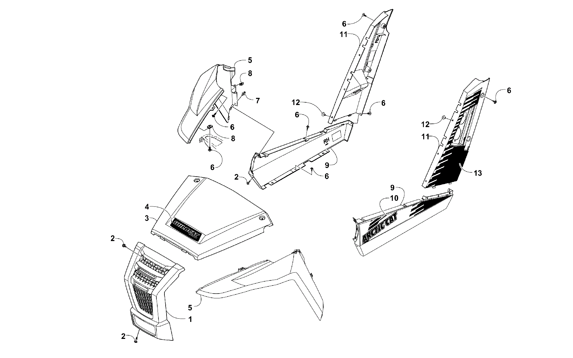 Передняя часть AND SIDE PANEL ASSEMBLIES [301151]