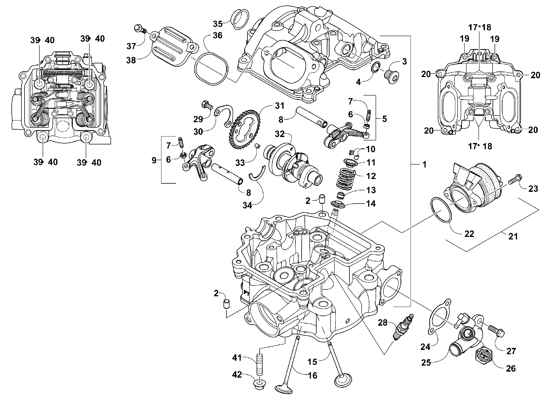Головка блока цилиндров AND CAMSHAFT/VALVE ASSEMBLY [104264]