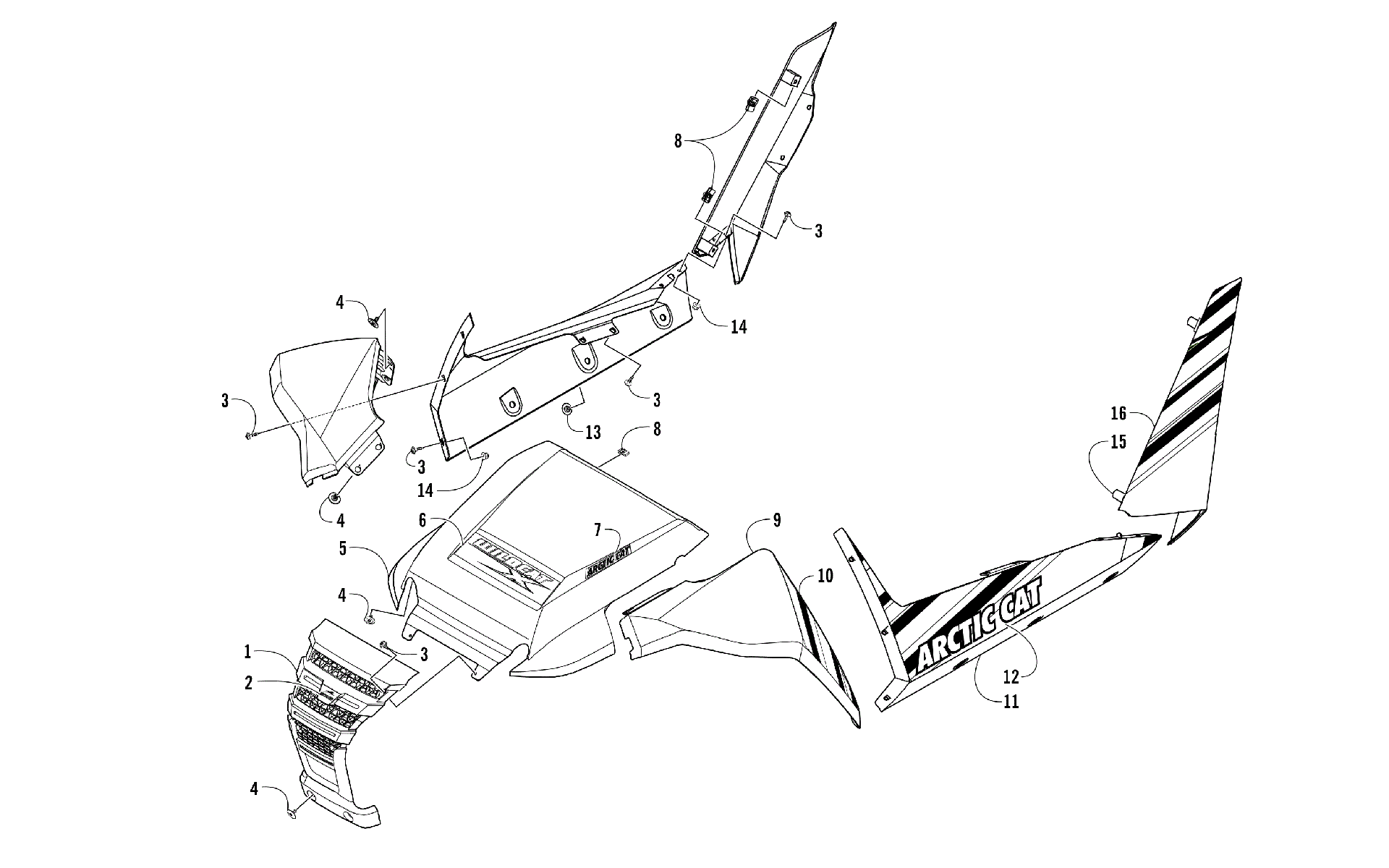 Передняя часть AND SIDE PANEL ASSEMBLIES [301006]