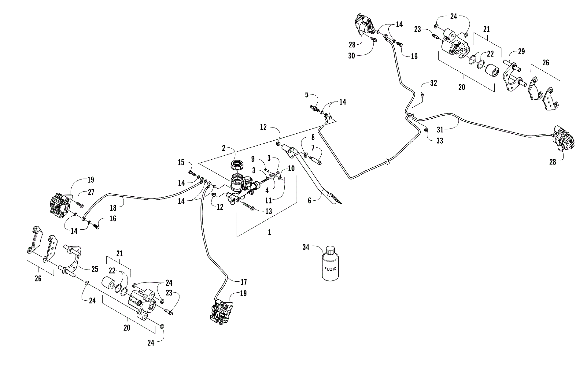 Передняя часть AND REAR BRAKE ASSEMBLY [300976]