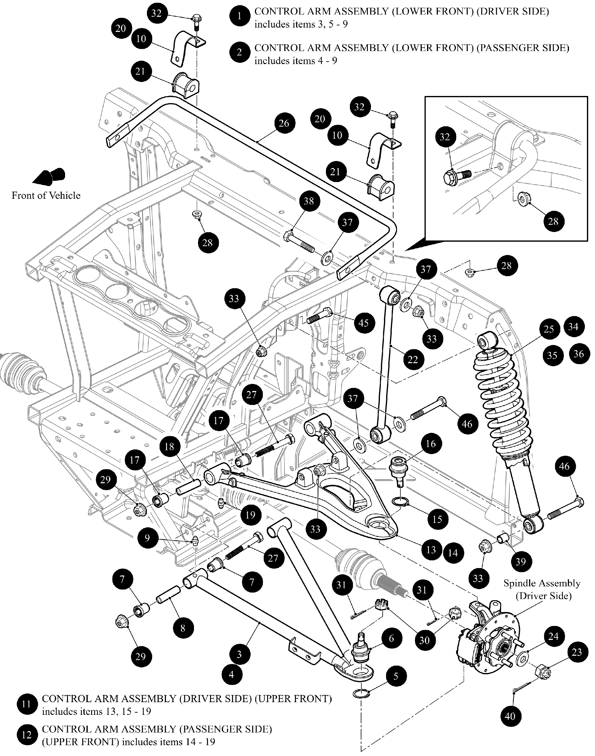 Передняя часть CONTROL ARM ASSEMBLY [302425]