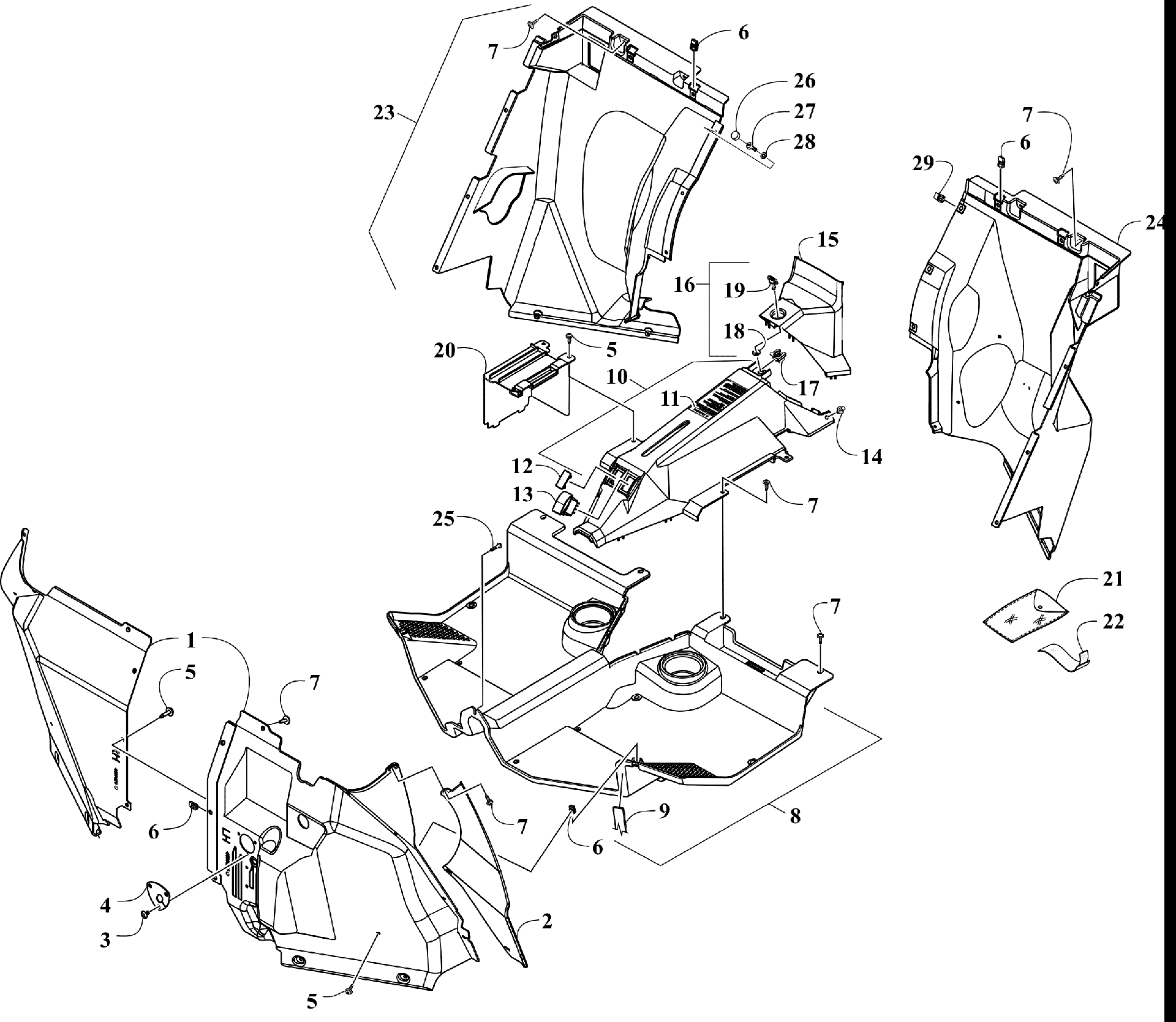 Консоль AND FLOOR PANEL ASSEMBLY [302761]