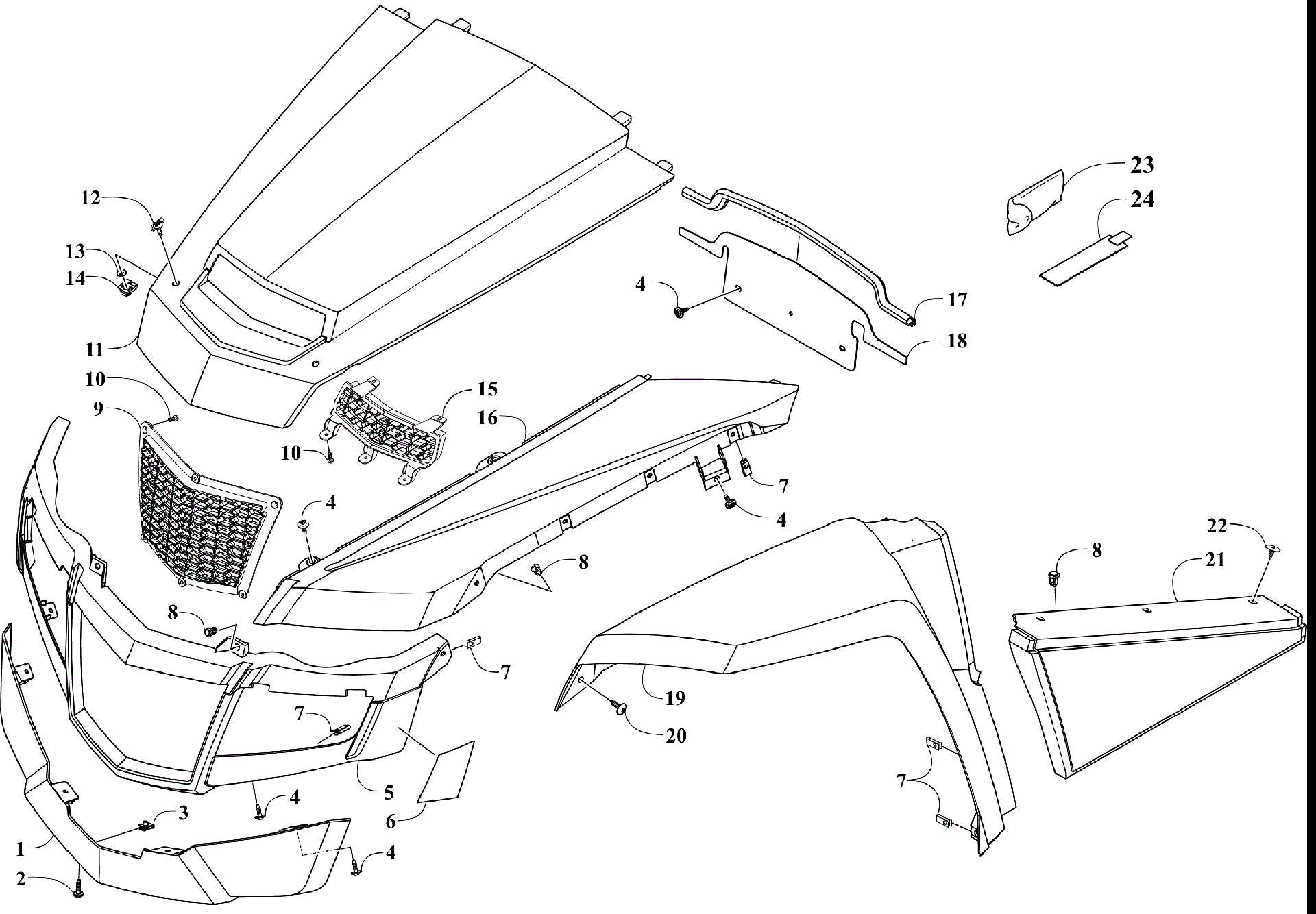 Передняя часть AND SIDE PANEL ASSEMBLIES [302818]