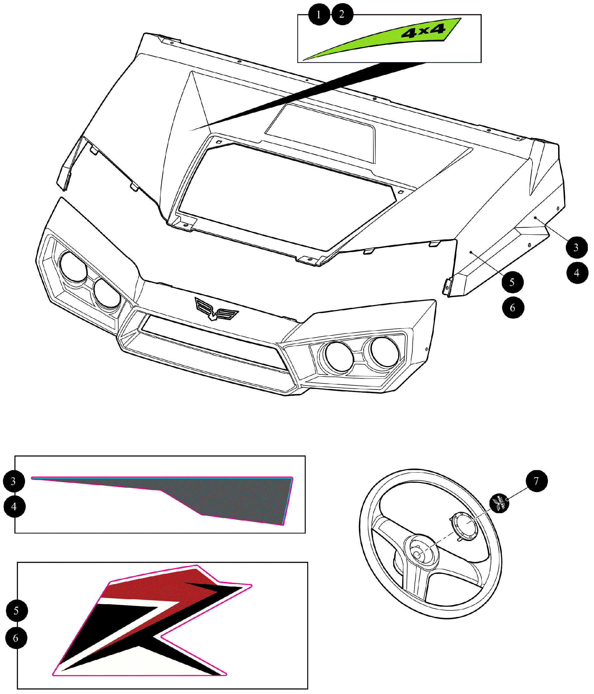 HOODSTEERING наклейки [302438]