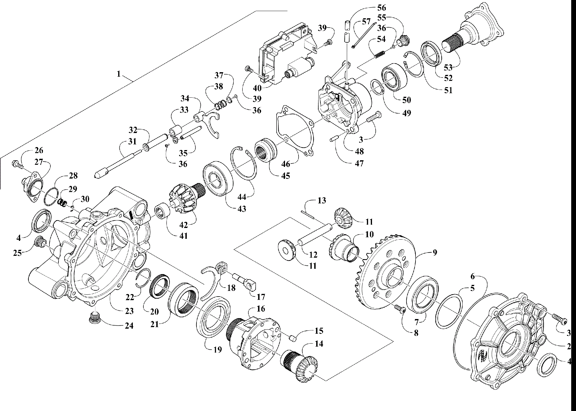 Передняя часть DRIVE GEARCASE ASSEMBLY [302836]