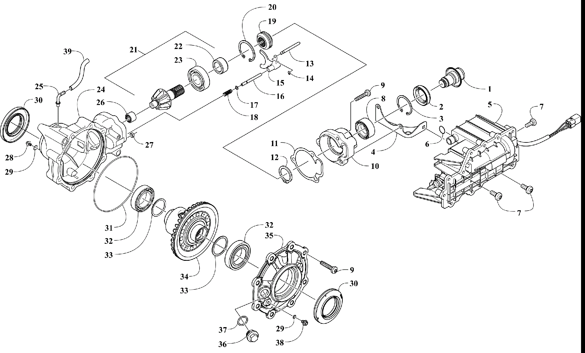 Передняя часть DRIVE GEARCASE ASSEMBLY [302908]