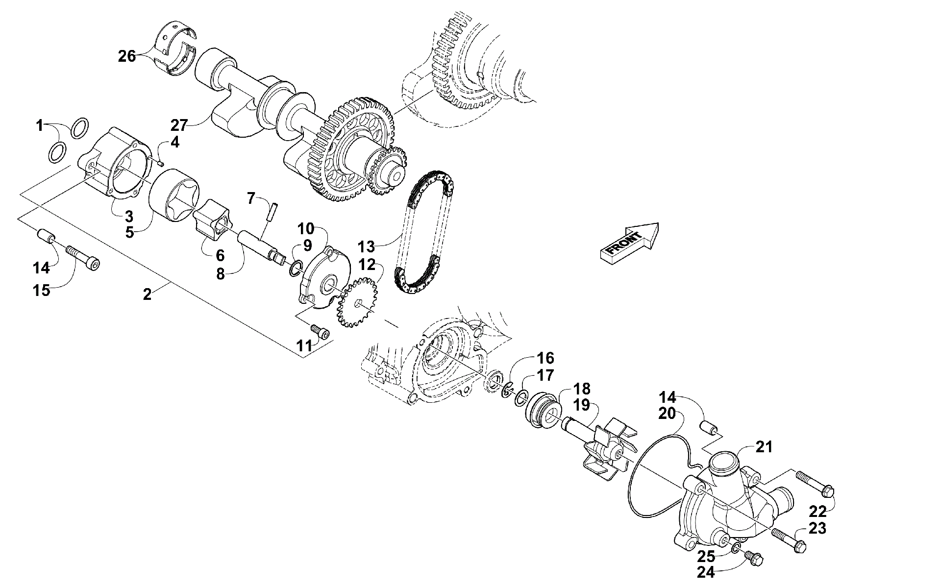 Масляный насос AND WATER PUMP ASSEMBLIES [300036]