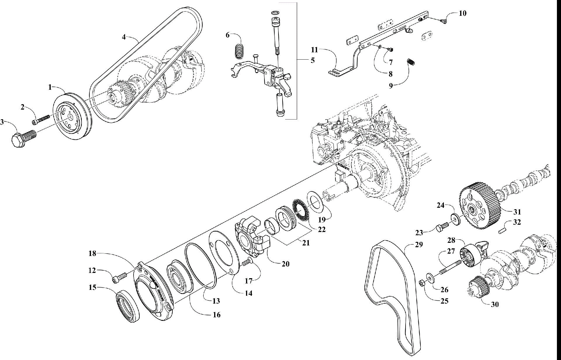 PULLEYS / BELT / SPEED GOVERNOR / TIMING передача ASSEMBLIES [303091]
