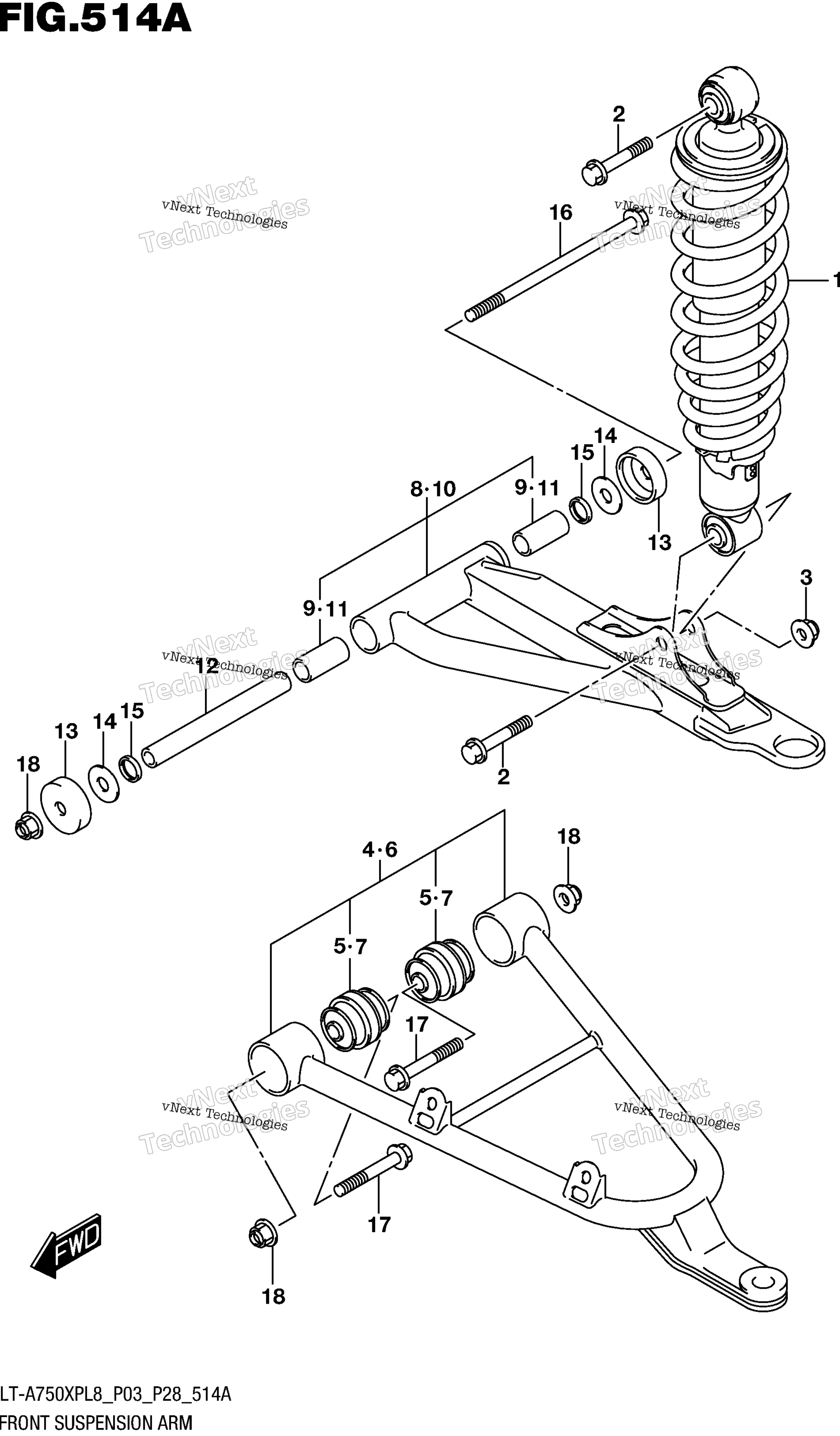 Передняя часть Suspension Arm