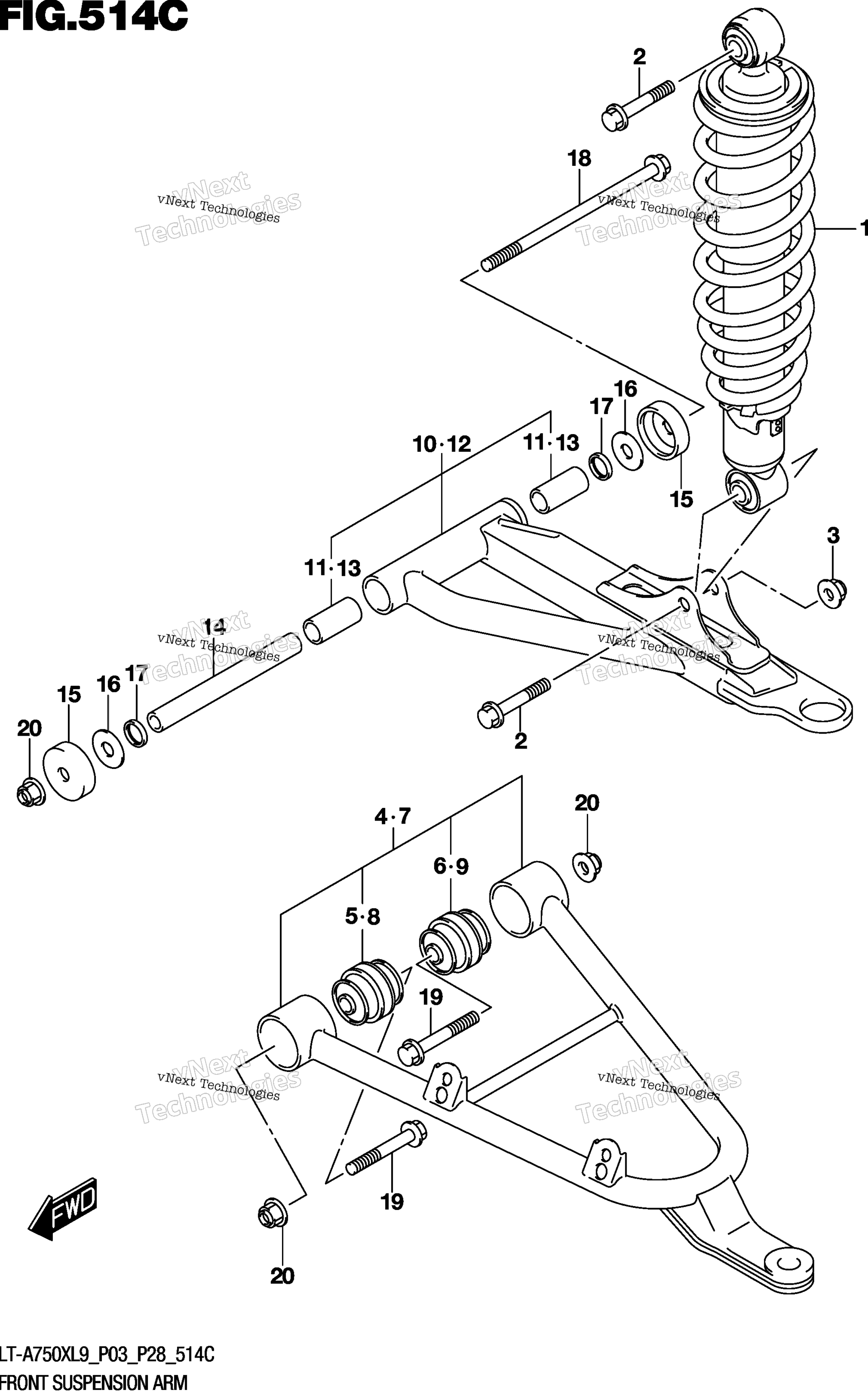 Передняя часть Suspension Arm (Lt-A750xl9 P33)