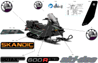 2024 North America - SKANDIC 600R E-TEC - SE - AURF - Tundra Green - 154X24X1.5ICST Track