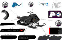 2024 North America - SUMMIT 850 E-TEC - X - TNRE - Deep Black - 154X16X2.5PLF Track