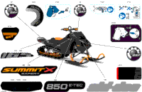 2024 North America - SUMMIT 850 E-TEC - X with Expert Package - THRC - Orange Crush - 165X16X3P4 Track