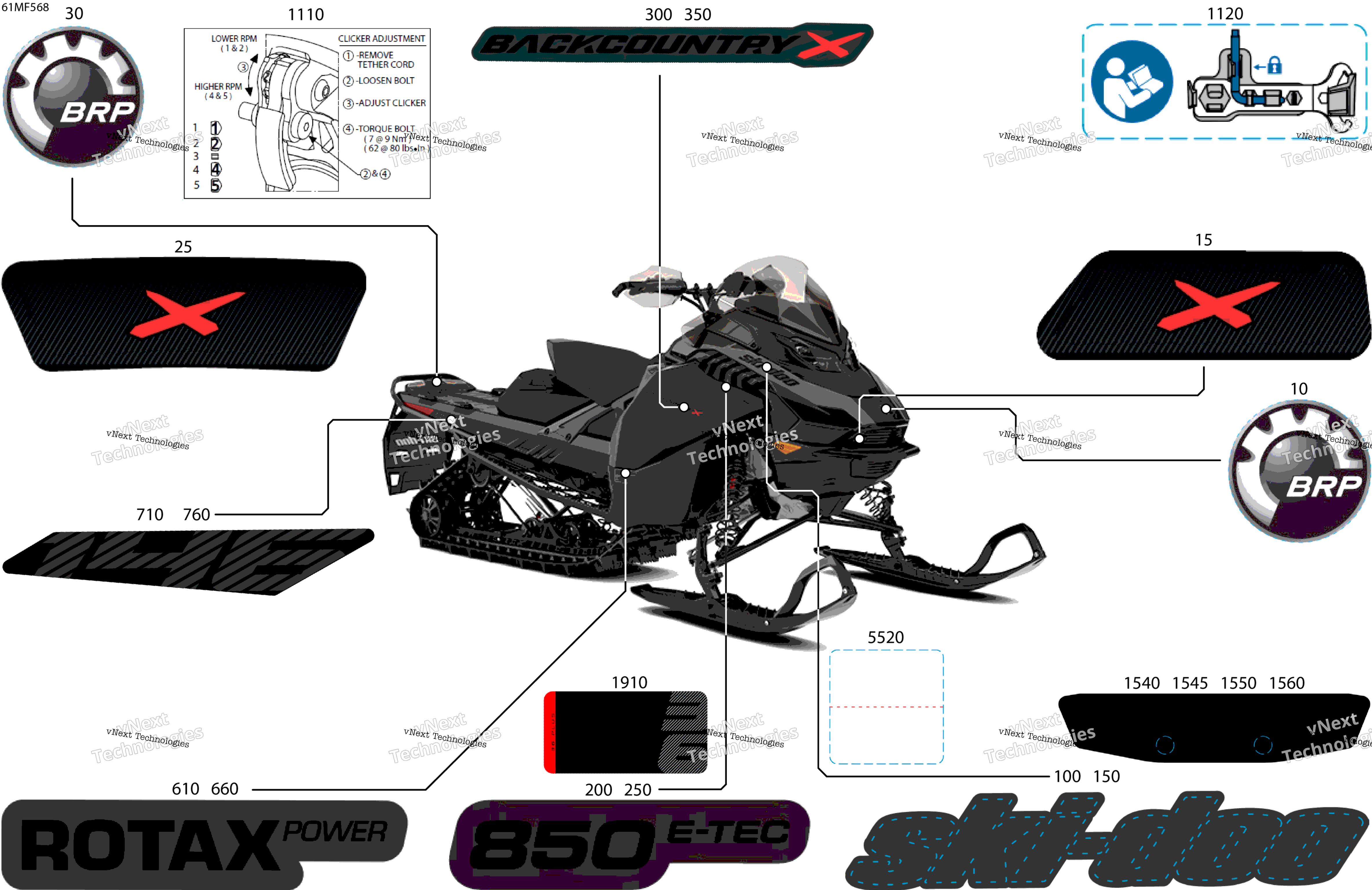2026 BACKCOUNTRY - X - 850 E-TEC - UXTA - Deep Black - 16X146X2.0P Track
