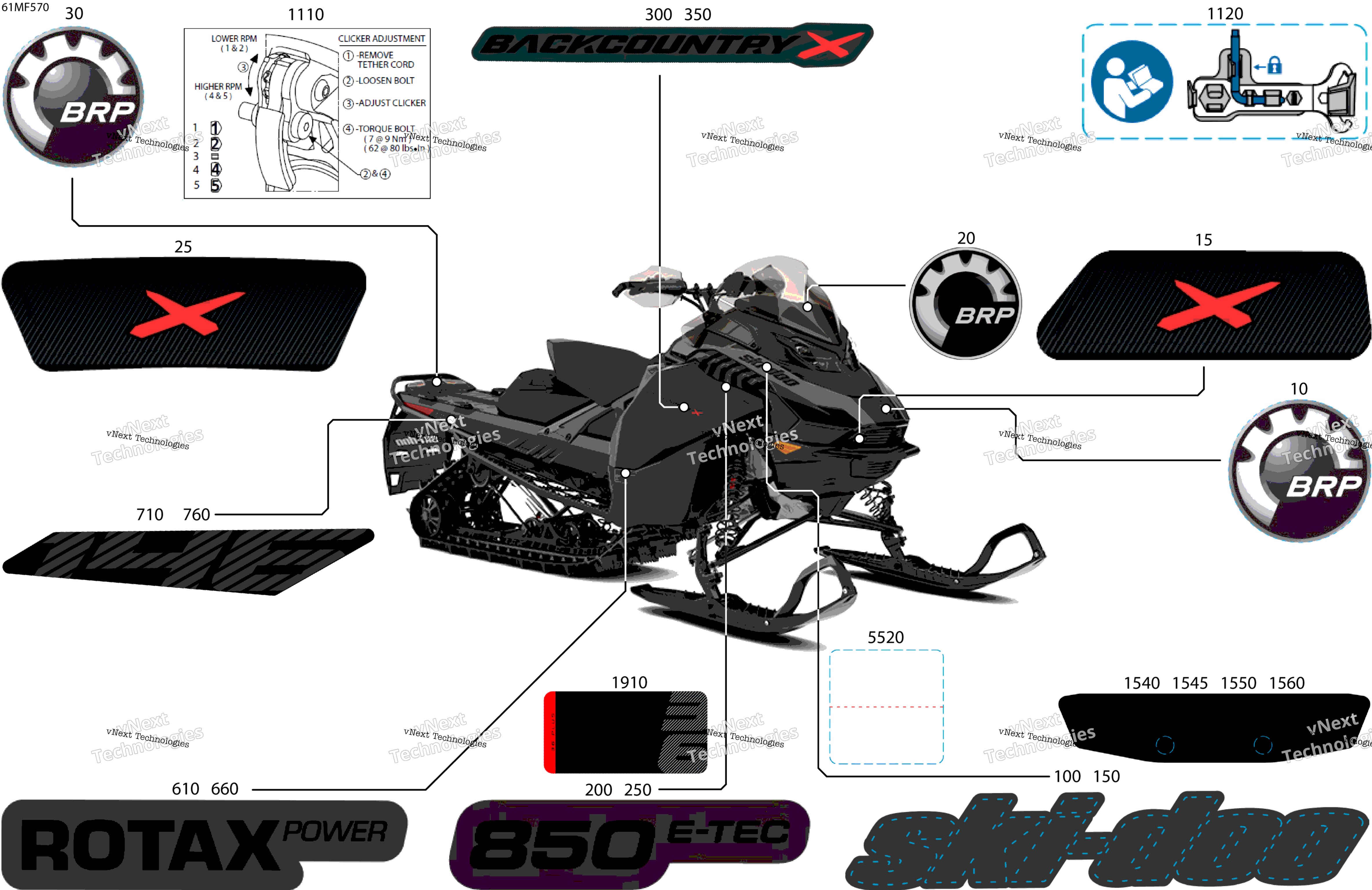 2026 BACKCOUNTRY - X - 850 E-TEC - UXTD - Deep Black - 16X146X2.0P Track - SHOT starter