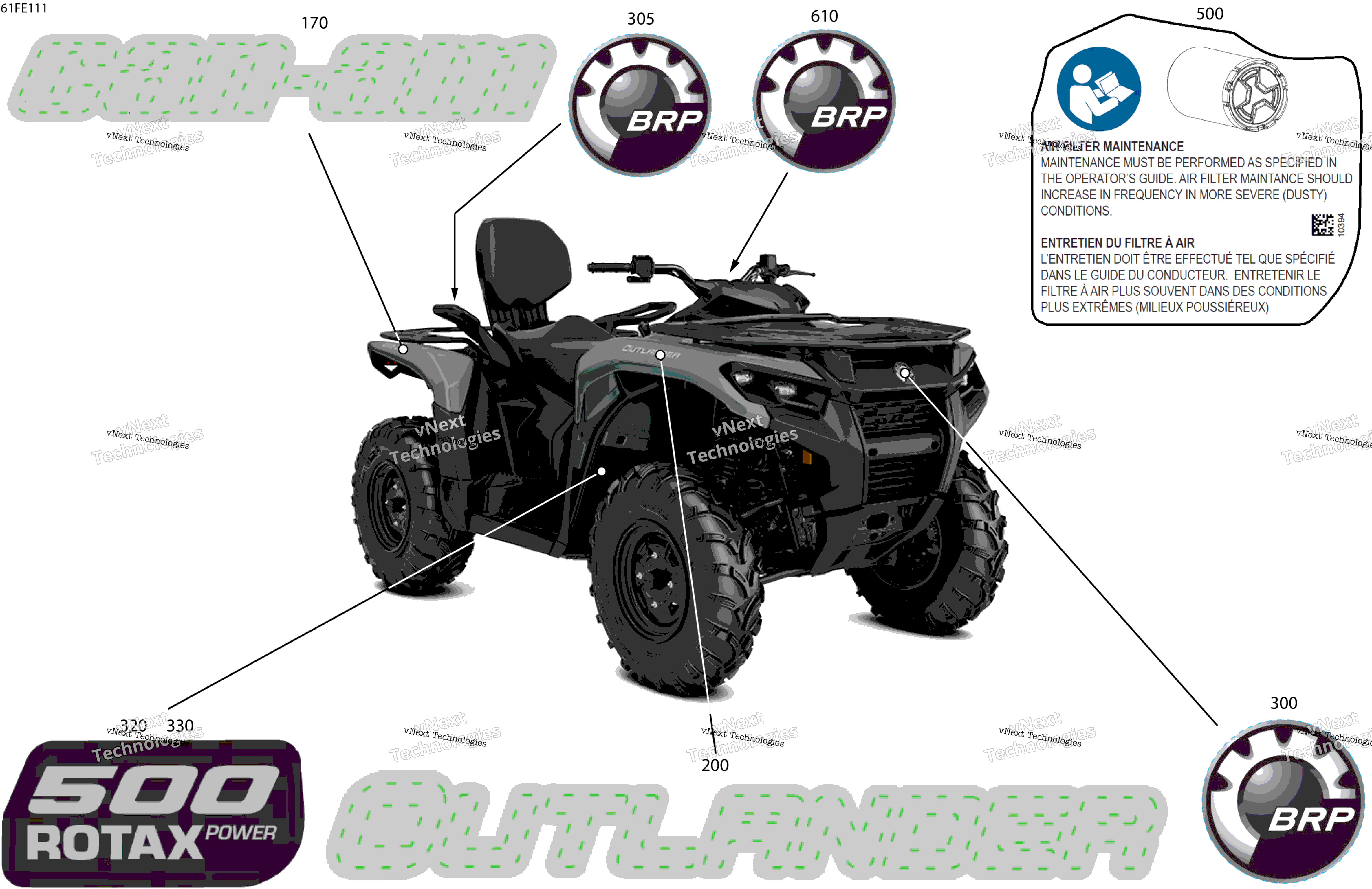 2025 OUT-MAX - 4X4 - DPS - 500 - 1VSF - Granite Grey