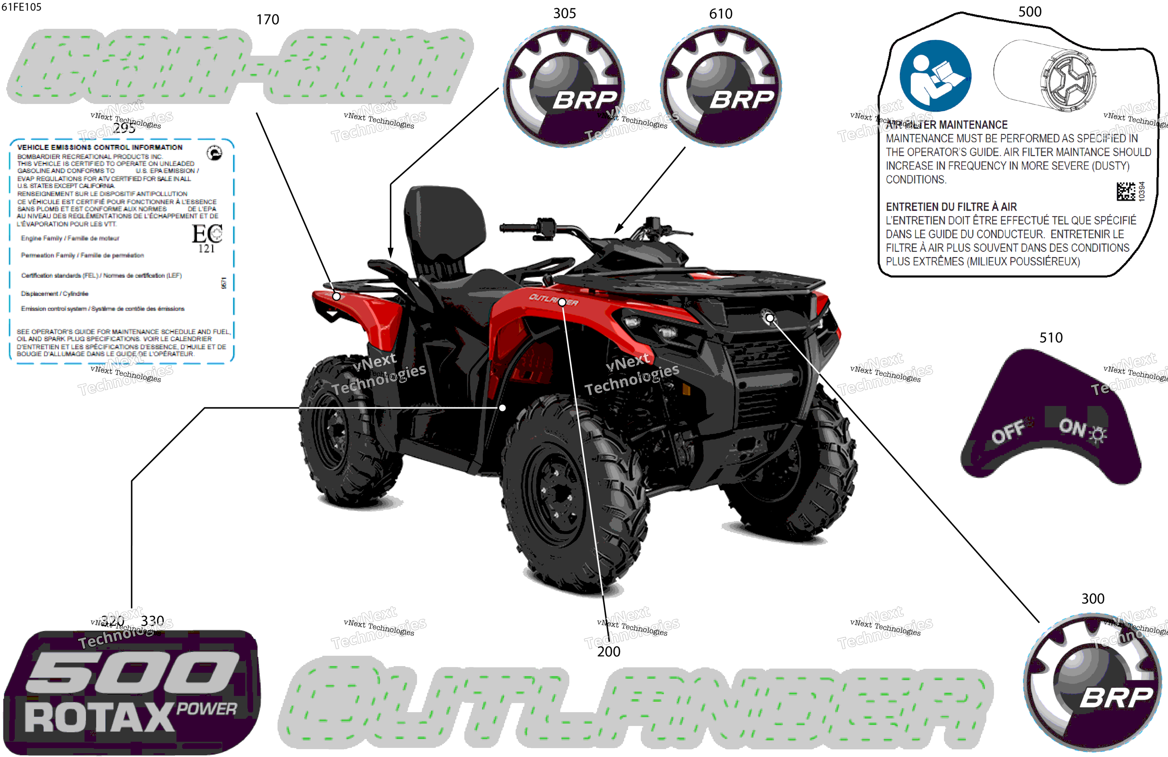 2025 OUT-MAX - 4X4 - DPS - 500 - 1VSB - Legion Red