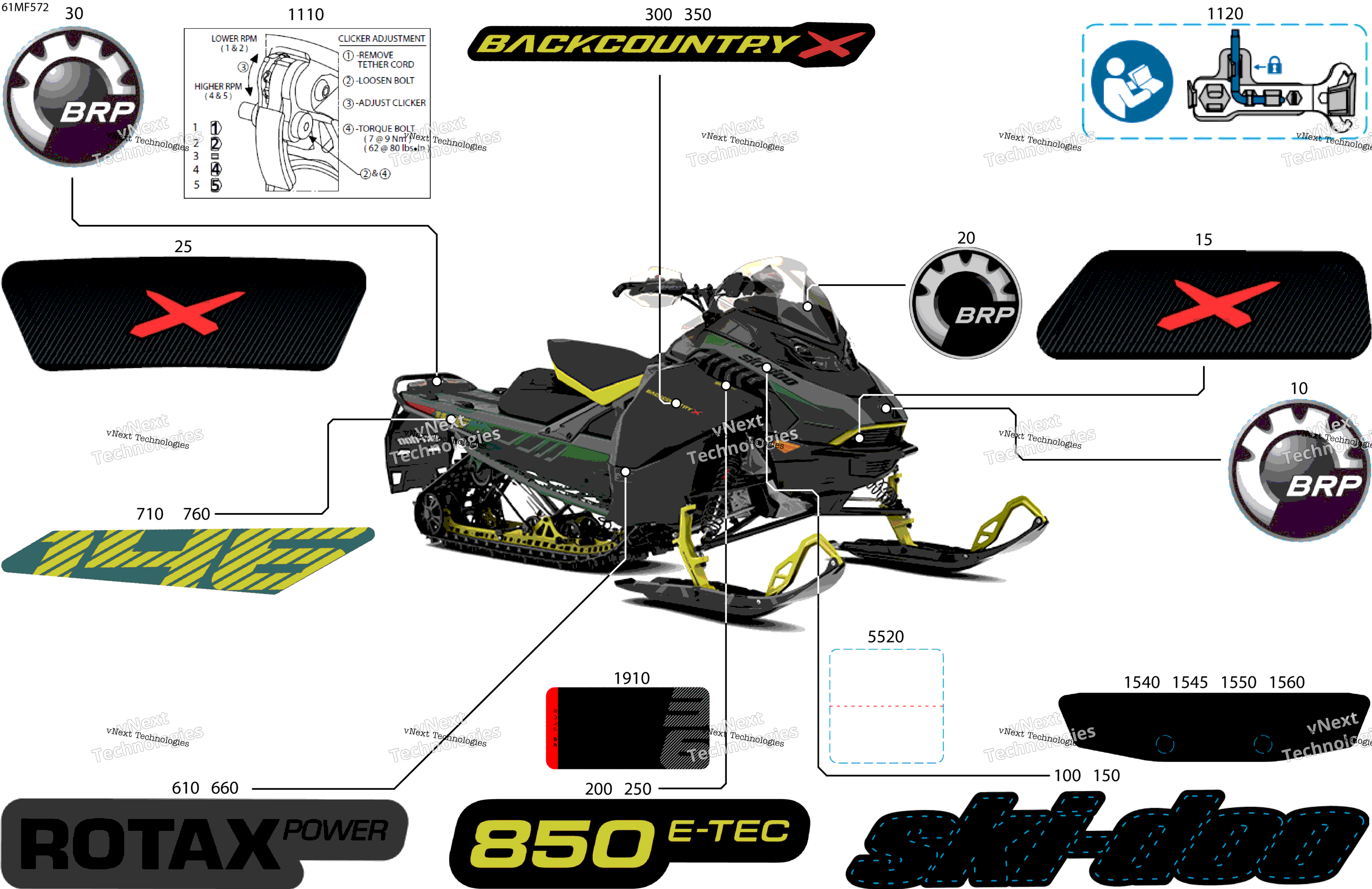2026 BACKCOUNTRY - X - 850 E-TEC - UXTJ - Tundra Green - 16X146X2.0P Track - SHOT starter