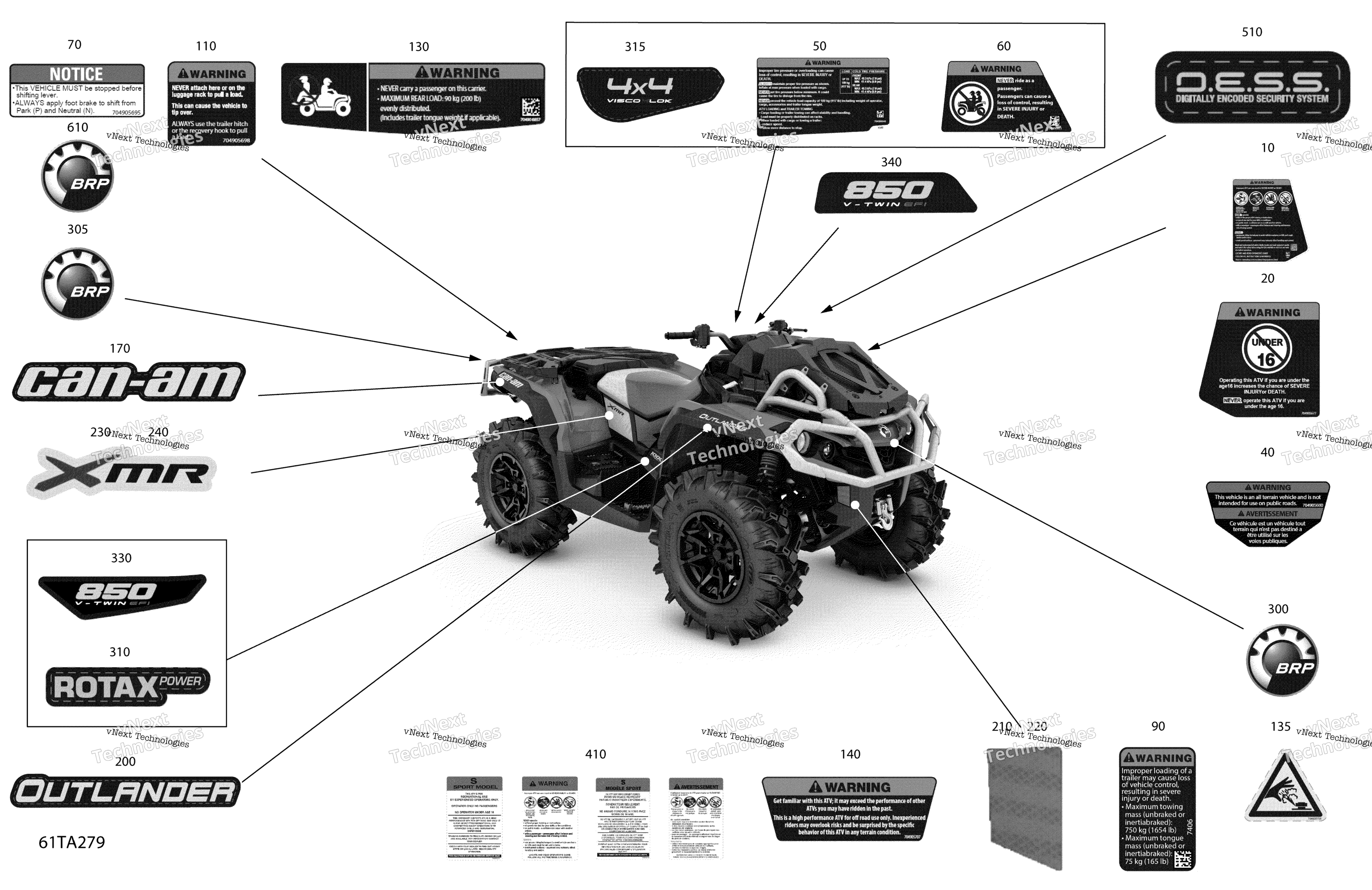 2021 Outlander 850 EFI - XMR - NEO YELLOW - North America