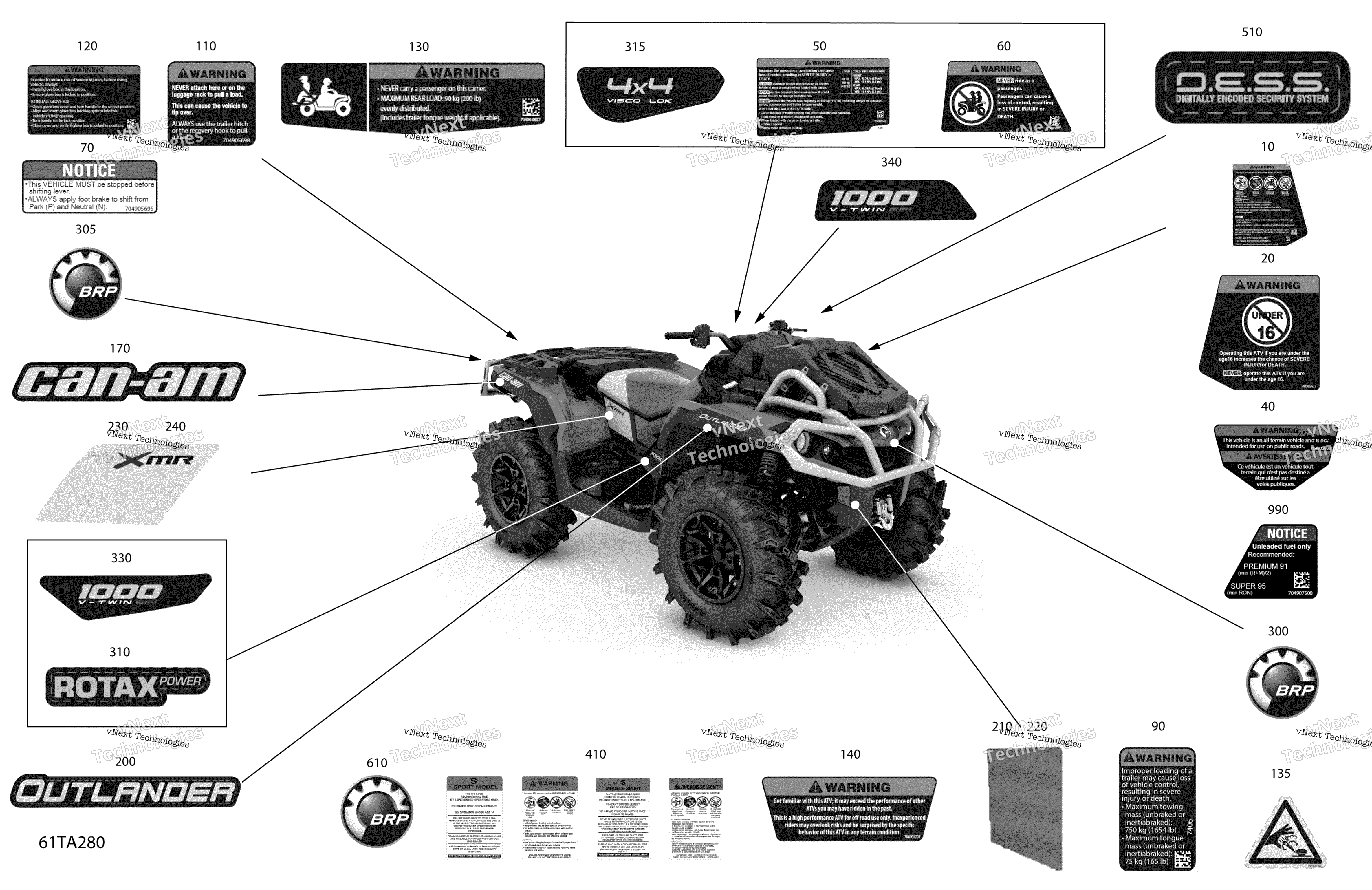 2021 Outlander 1000R EFI - XMR - NEO YELLOW - North America
