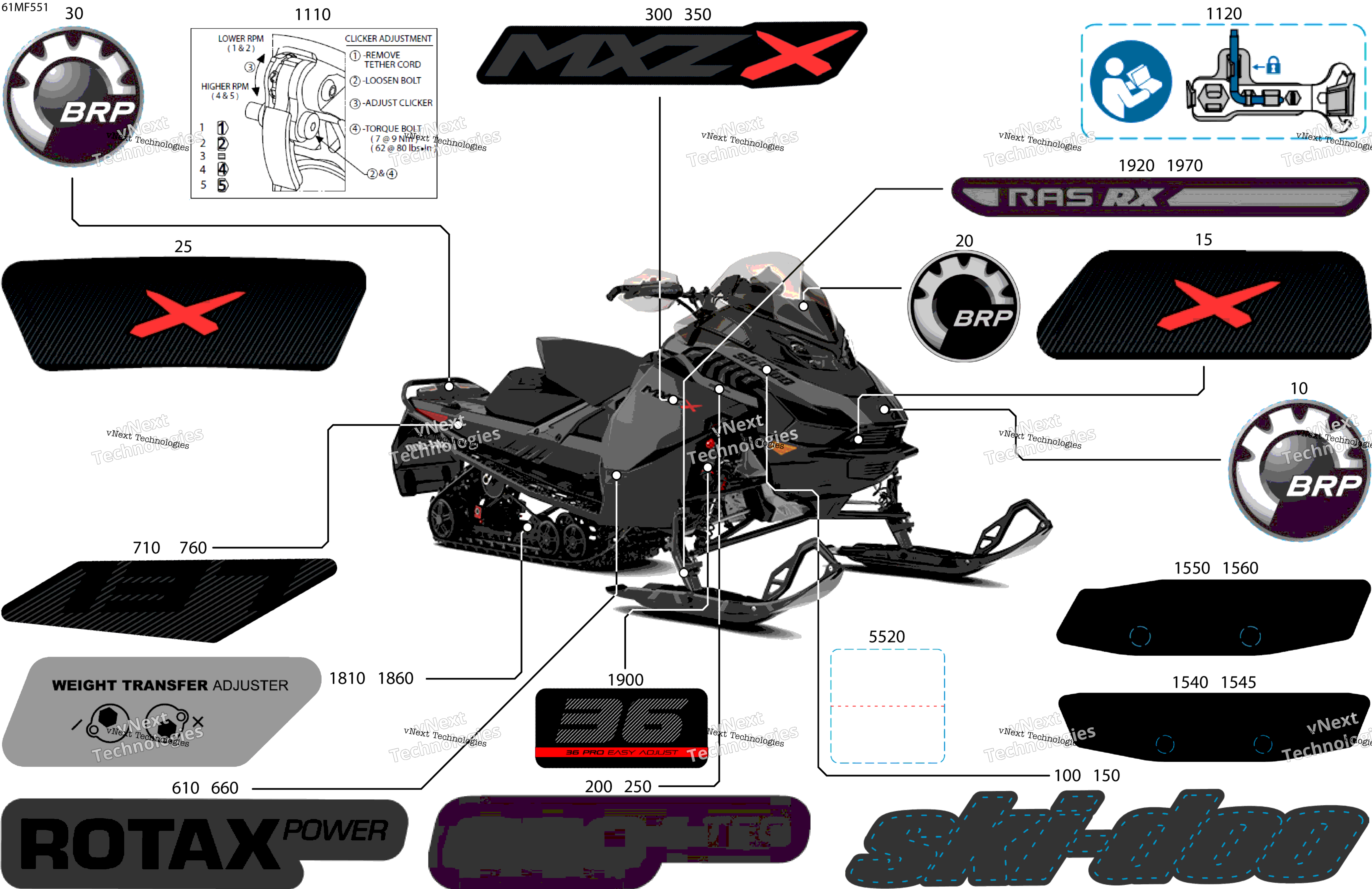 2026 MXZ - X - 850 E-TEC - UPTD - Deep Black - 15X137X1.25IR Track