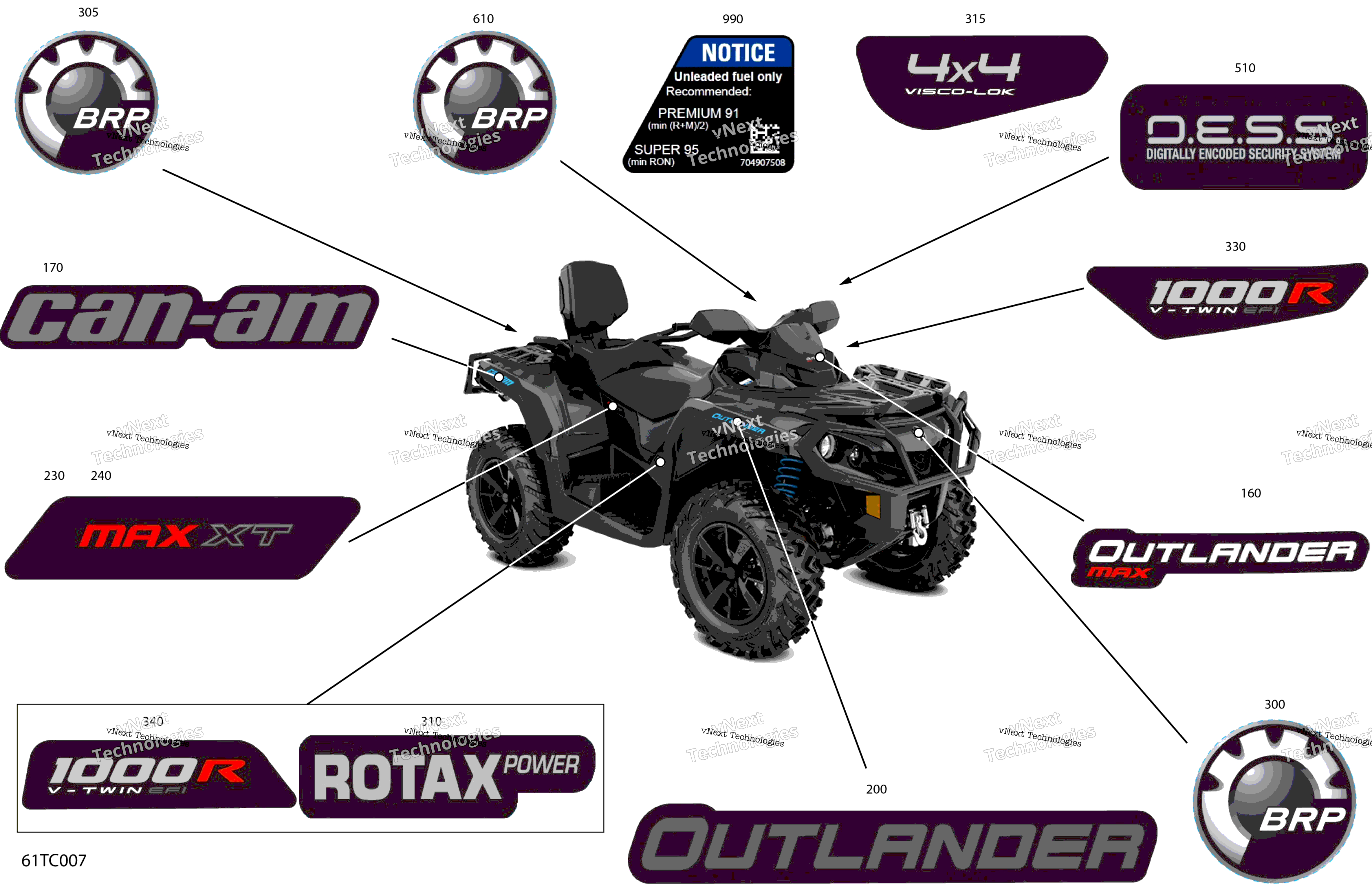2023 Outlander MAX 1000R EFI - XT - (5UPA-5UPB) North America
