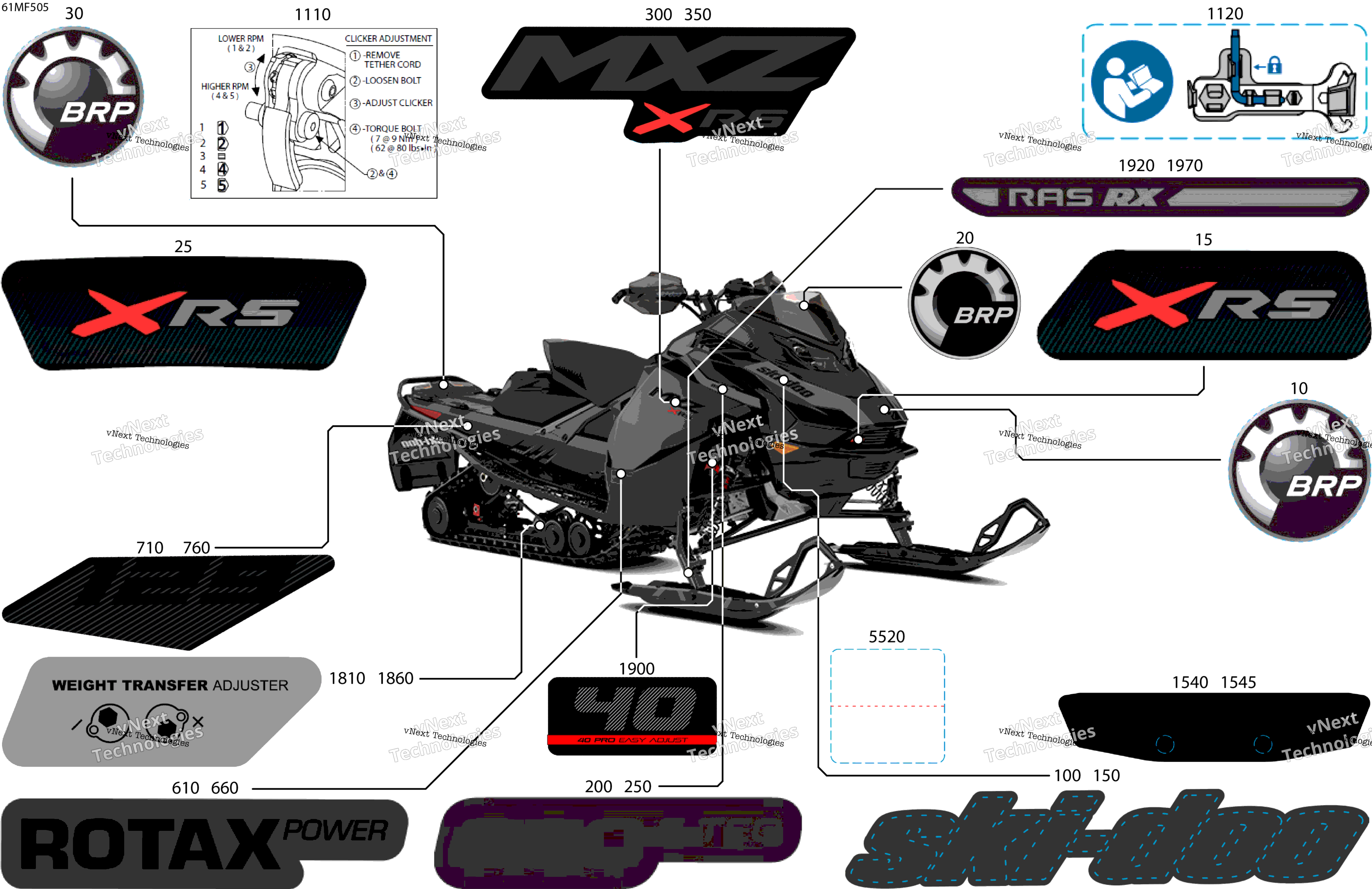2026 MXZ - X-RS - 850 E-TEC - MXTC - Deep Black - 15X129X1.25RS Track